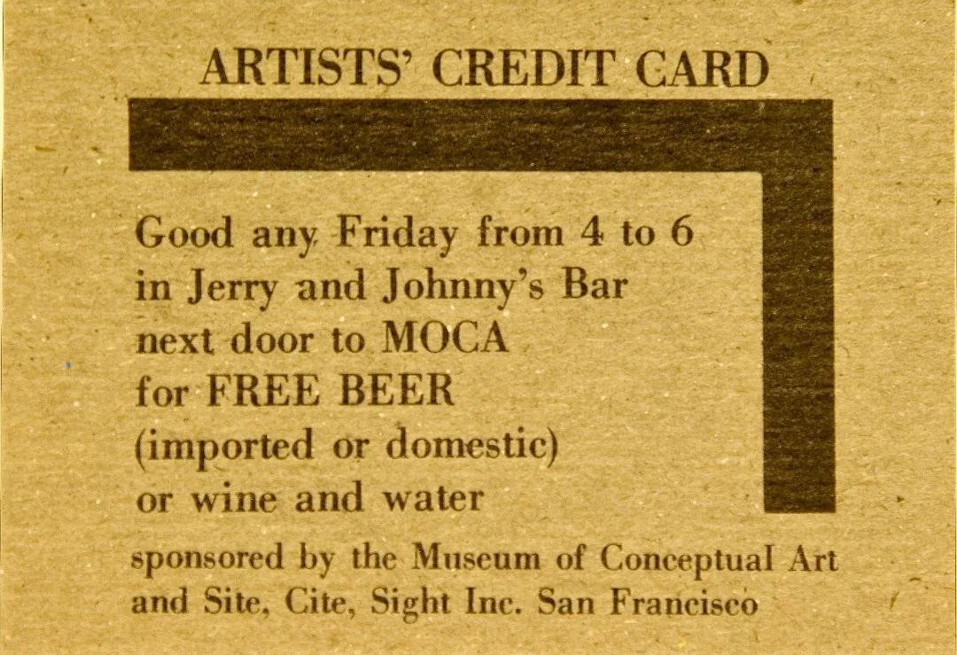 Artist Credit Card, 1979