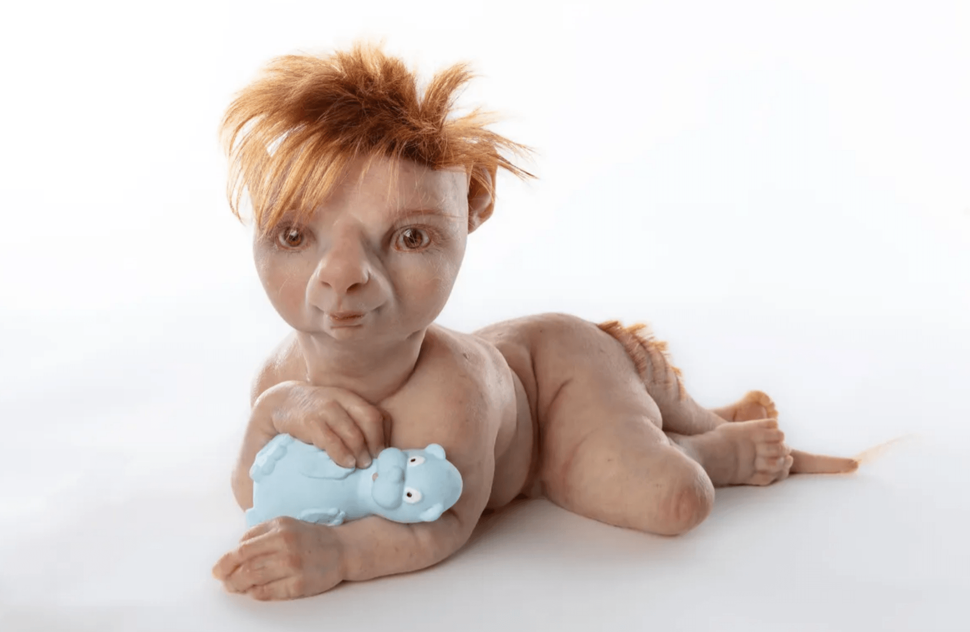 The Protégé, 2023 silicone, resin, hair 9 7/8 x 18 1/8 x 10 1/4 in