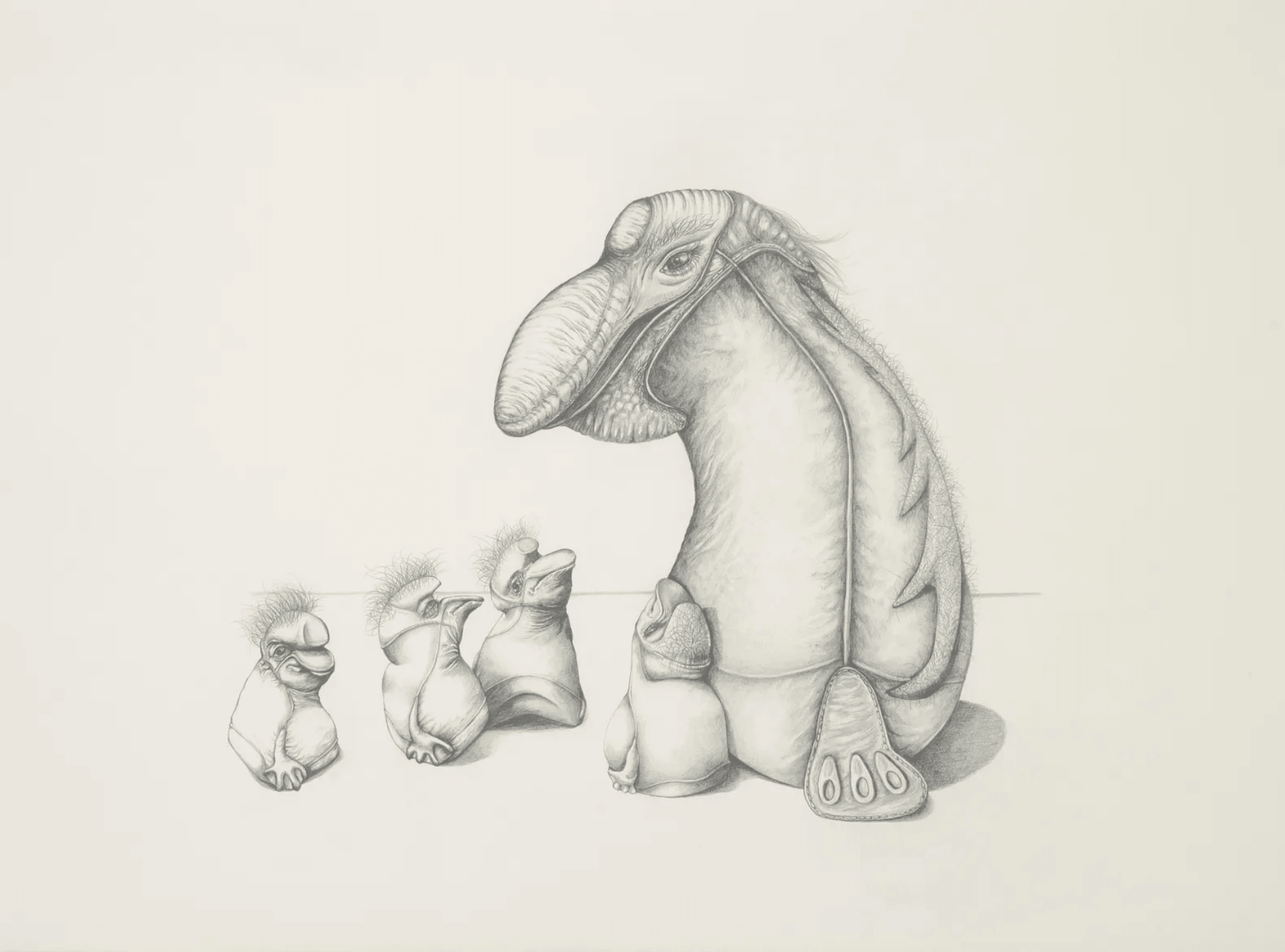 The Moment When One of Them Looks Away, 2023 graphite on paper 22 x 29 7/8 in