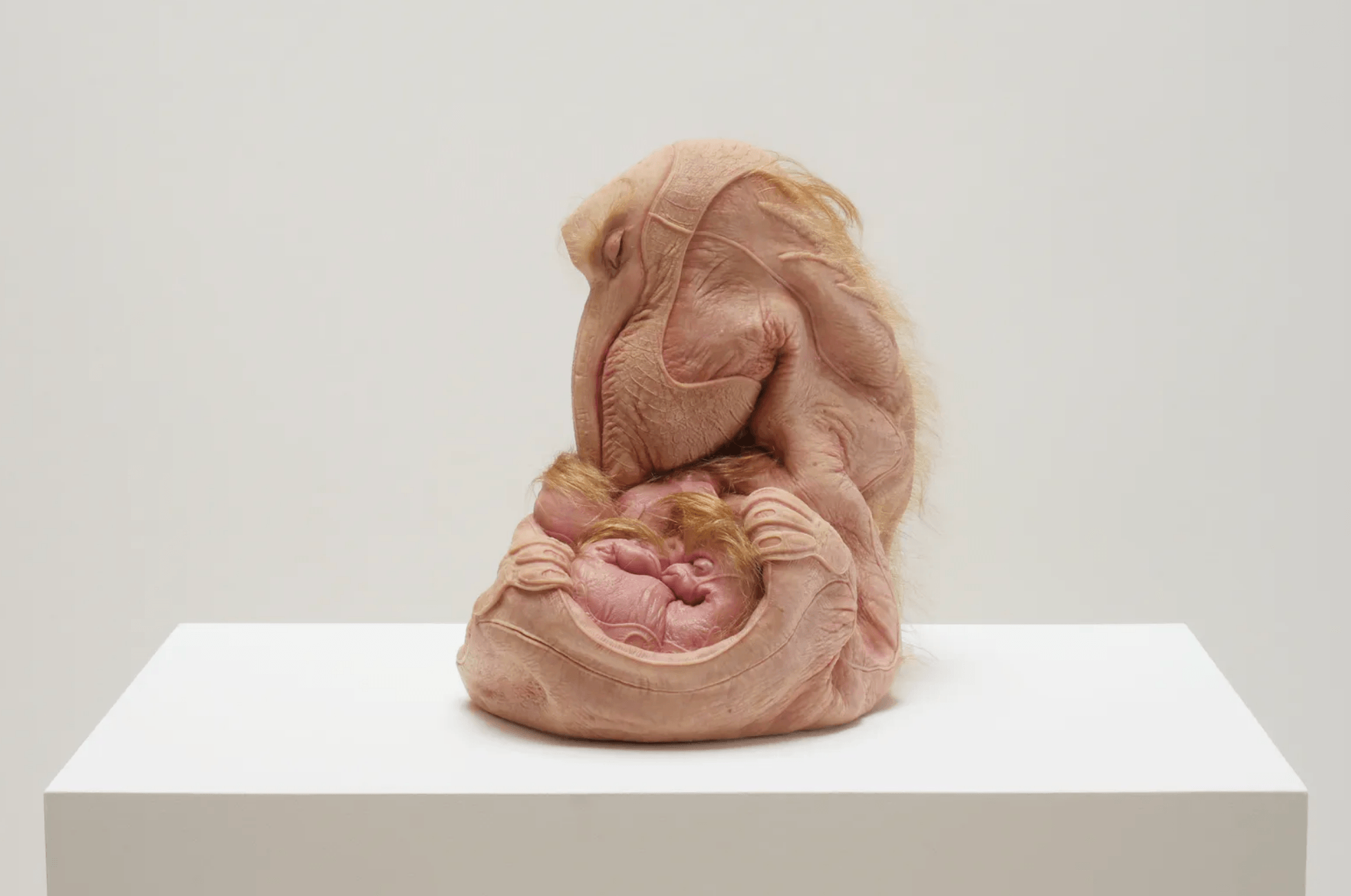 Clutch, 2022 silicone, fiberglass, hair 18 x 16 x 13 1/2 in