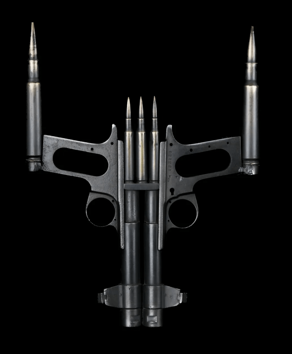 Bull Skull, 2025 Steel, bullets, gun parts 11 1/2 x 9 x 2 in