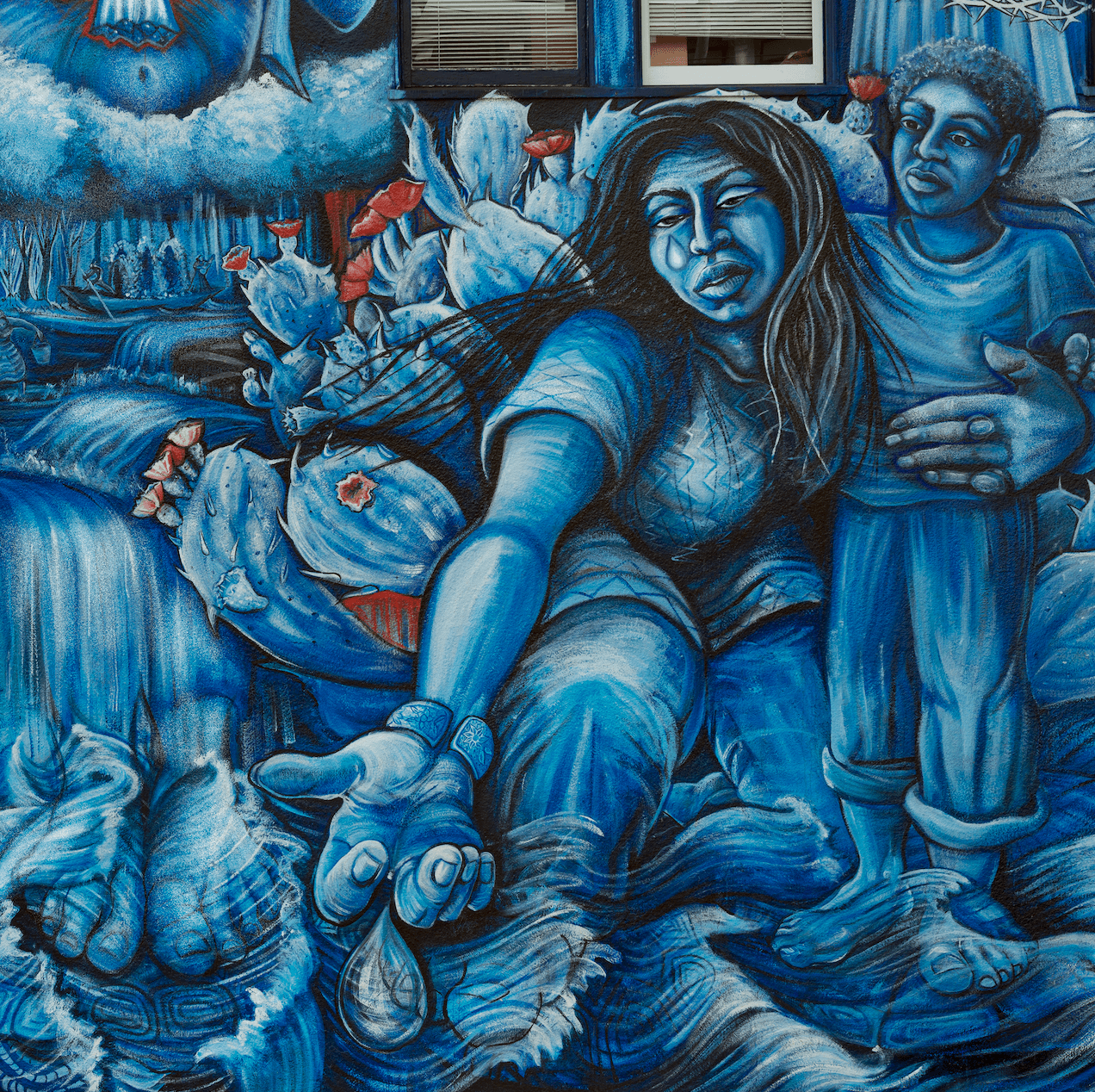 LA LLORONA’S SACRED WATERS, detail of Llorona and child.