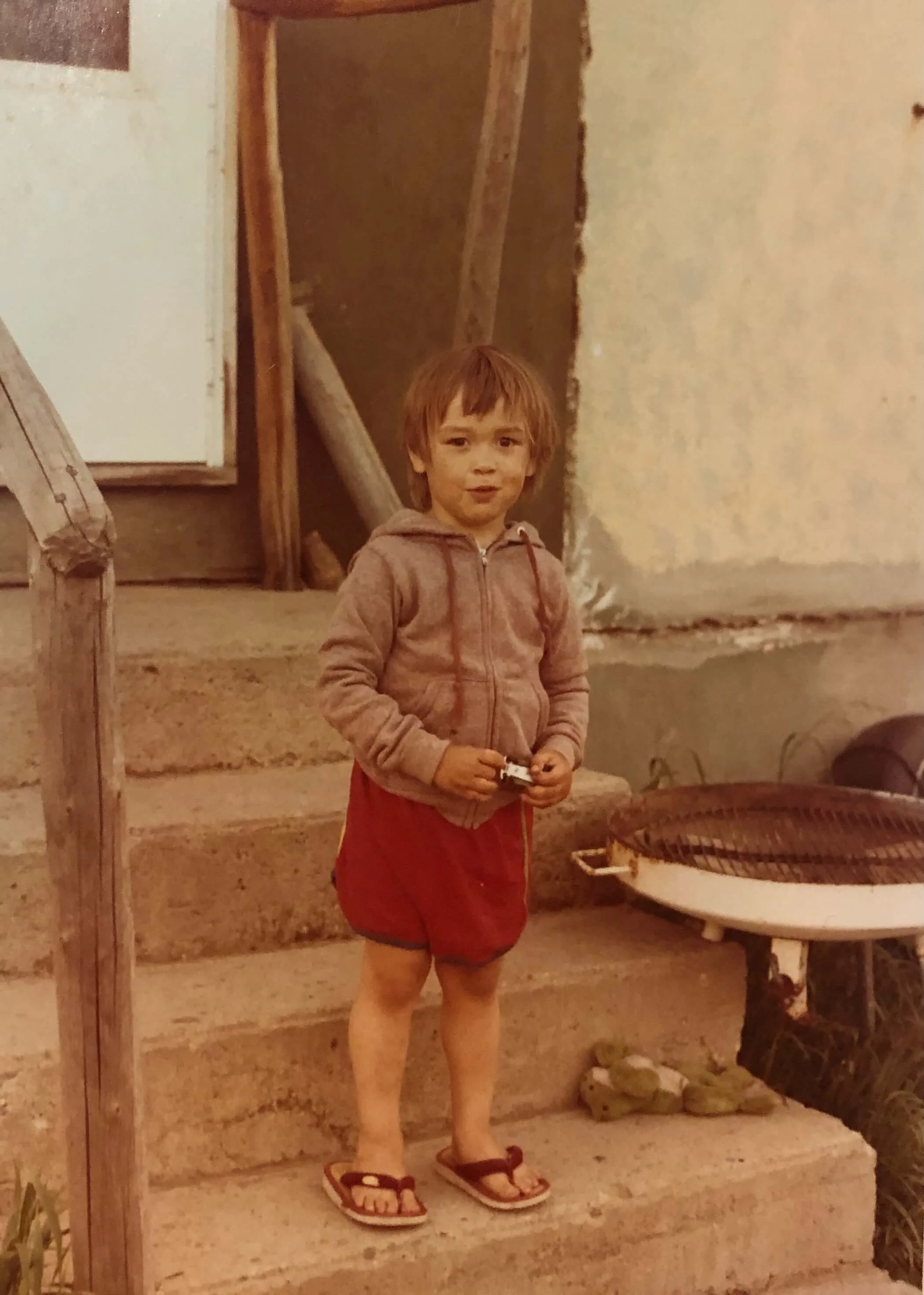 Archival image of Cannupa Hanska Luger as a young boy, circa 1980’s, Fort Berthold Reservation, North Dakota. Image courtesy of the artist studio