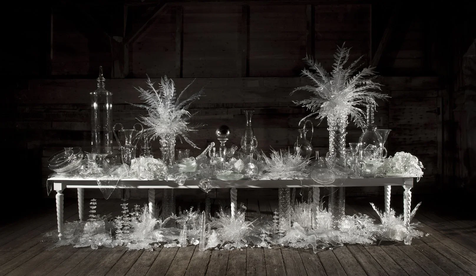 Laid (Time-) Table with Cycads in the permanent collection of Museum of Art and Design, NY