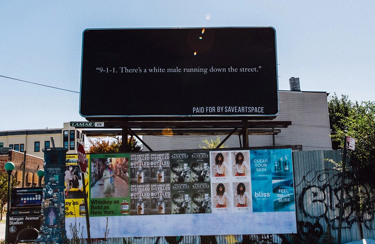 White Male Running, billboard