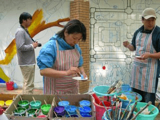 China , Beijing mural painting workshop