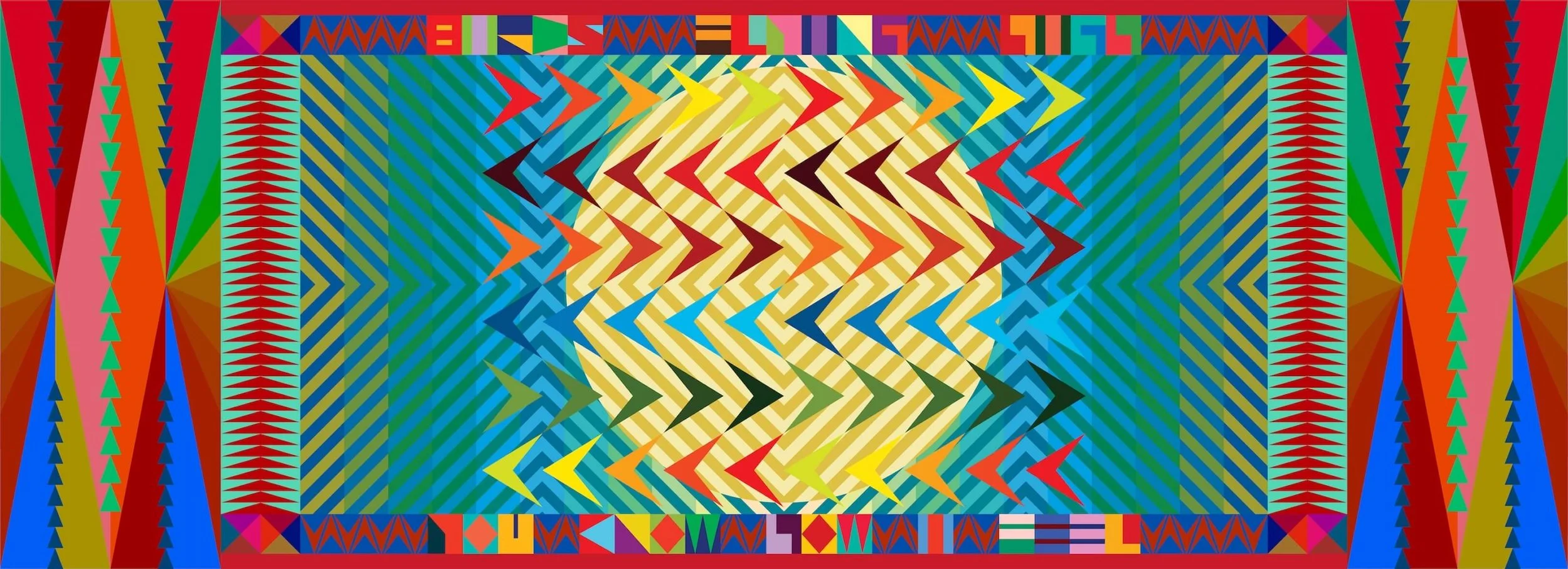 rainbow colored geometric artwork