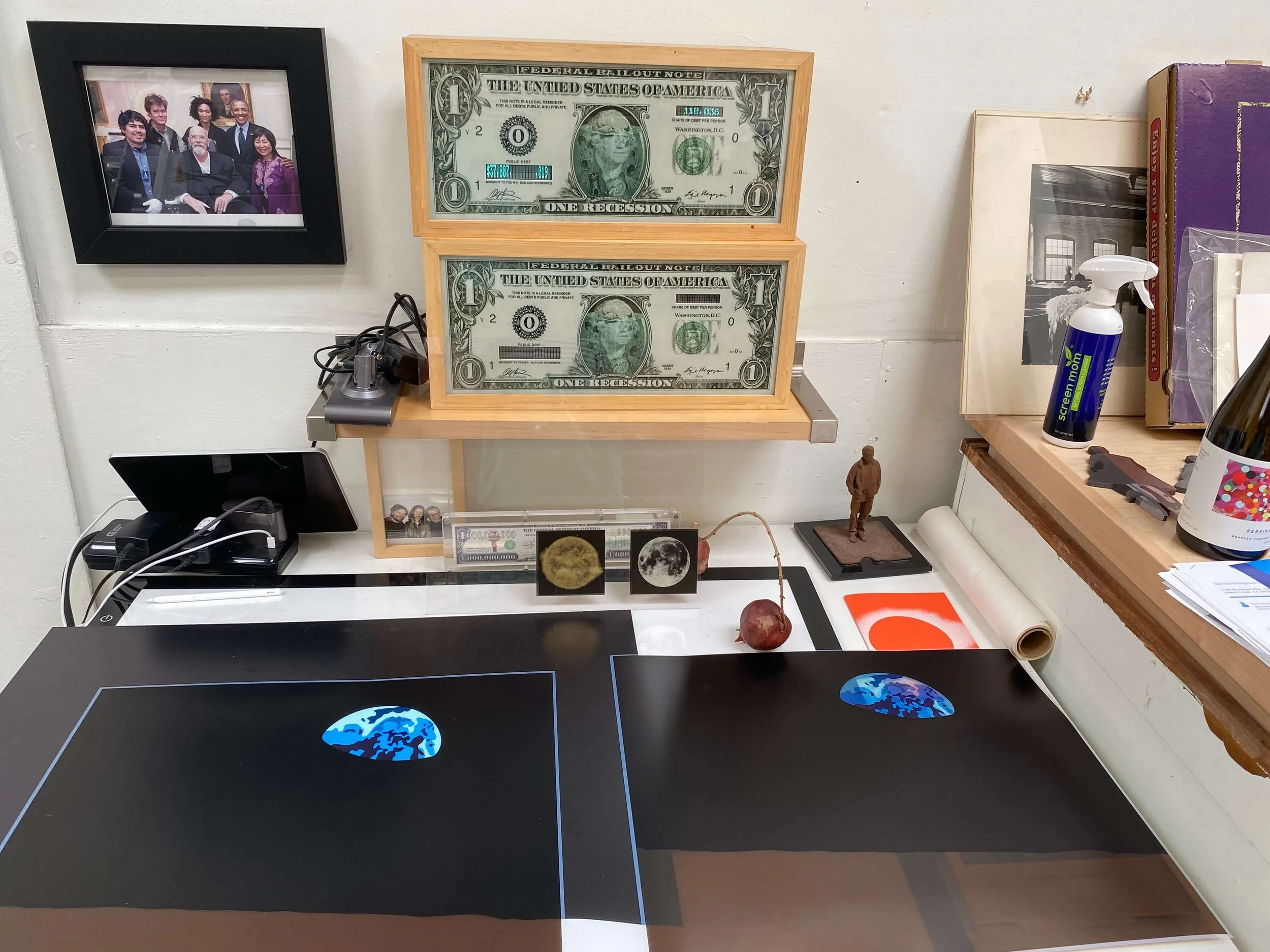 money in wood frames