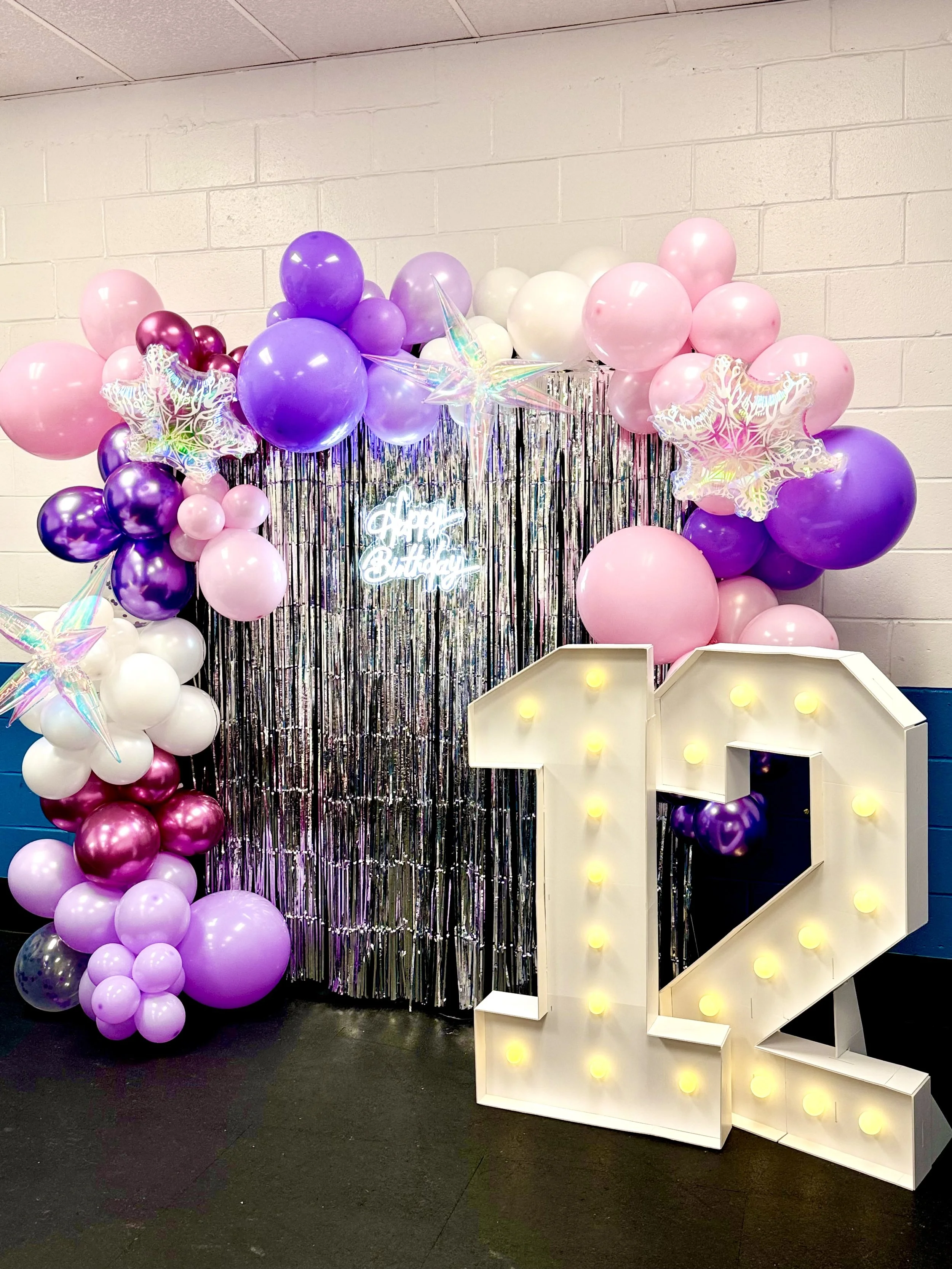 Girls birthday balloon backdrop in nj