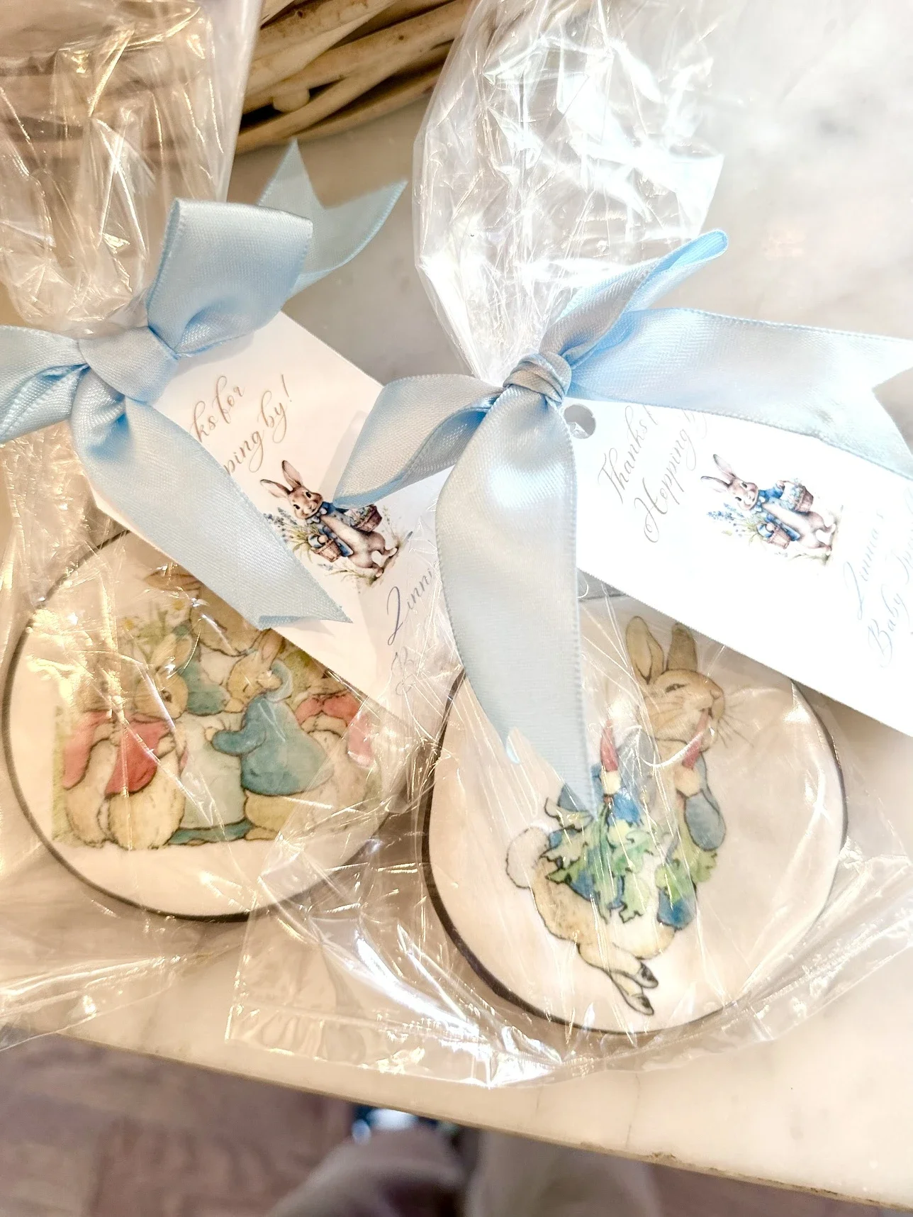 Peter Rabbit baby shower custom cookie favors in NJ