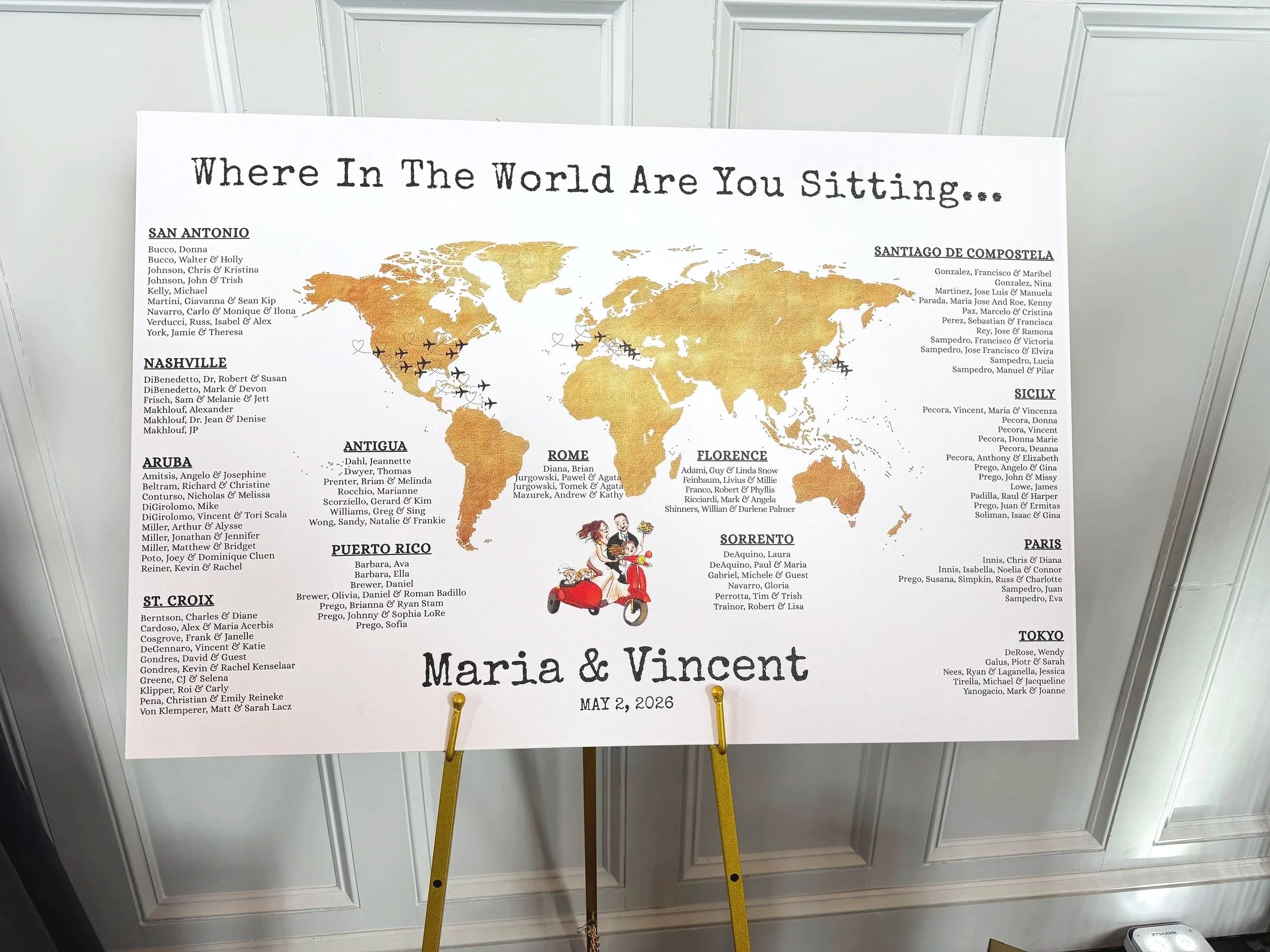 Custom wedding signage and stationery with cohesive design in Northern New Jersey