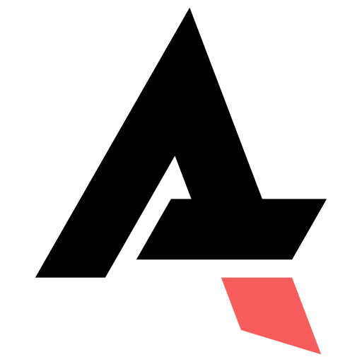 A black and white illustration of an eagle with a red beak and red tail feathers, facing right.