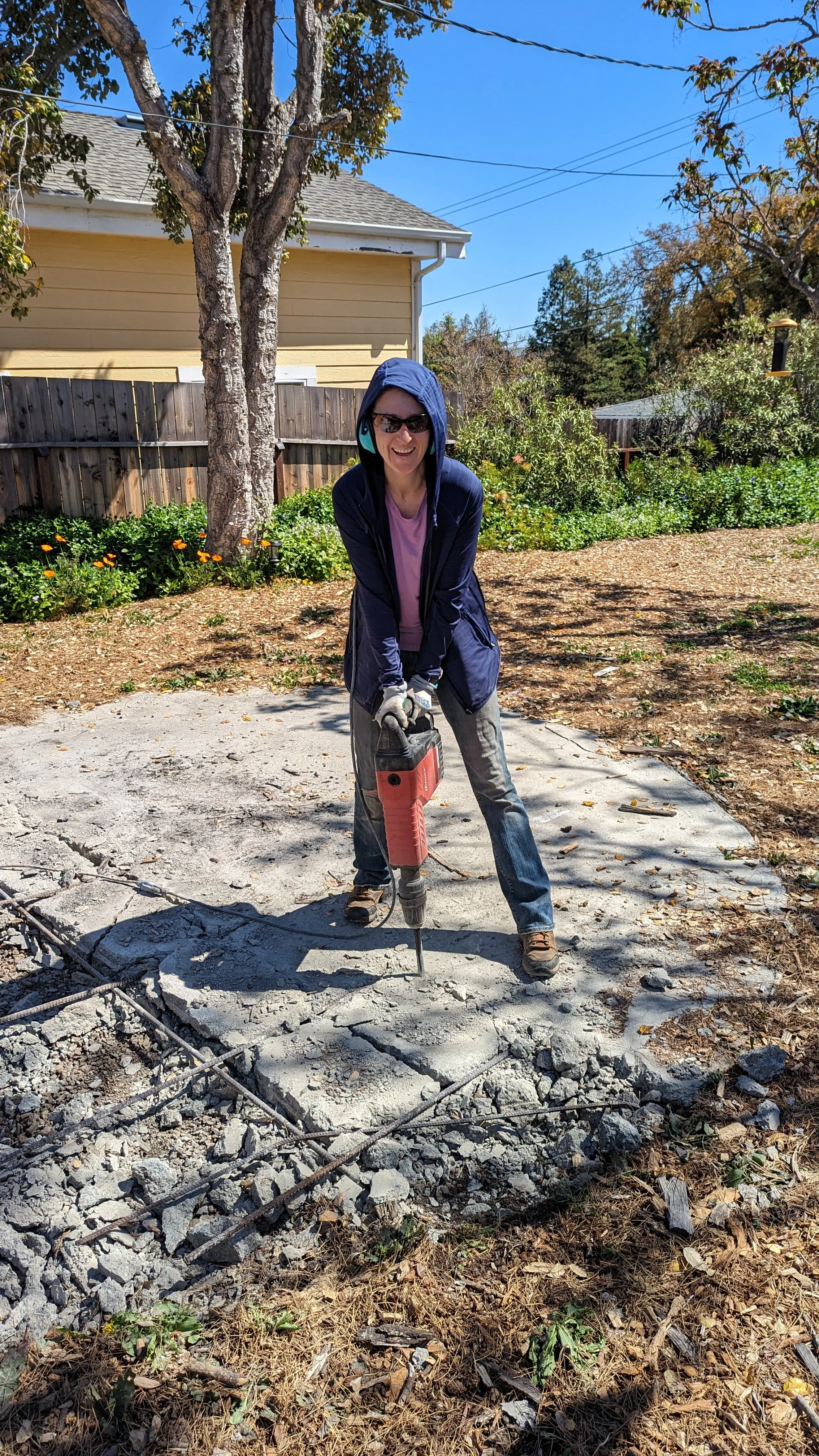 Me doing some demo work on an old concrete patio pad