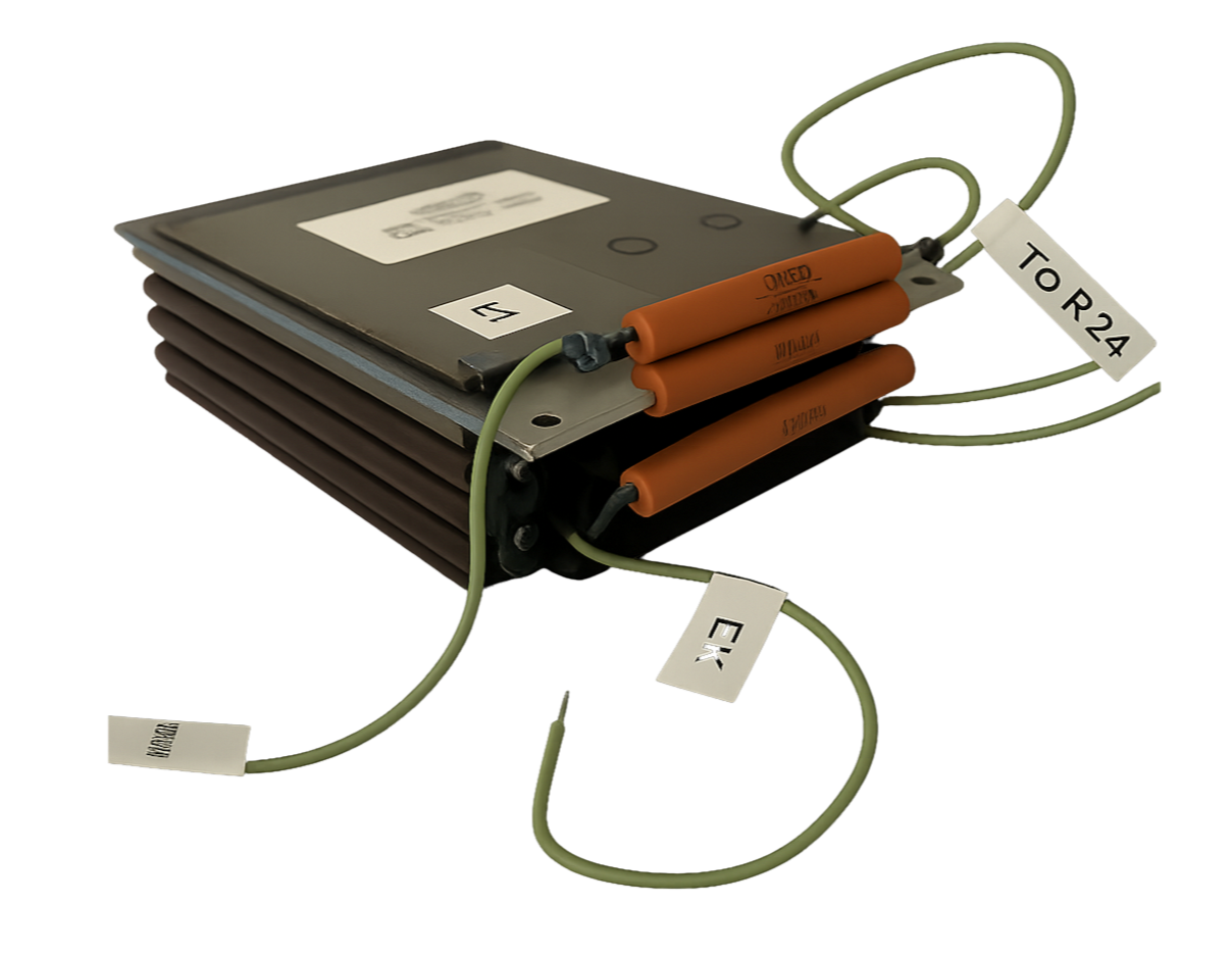 SD Series high voltage mica capacitor bare section assembly designed for high-power applications requiring precision, reliability, and customizable configurations.