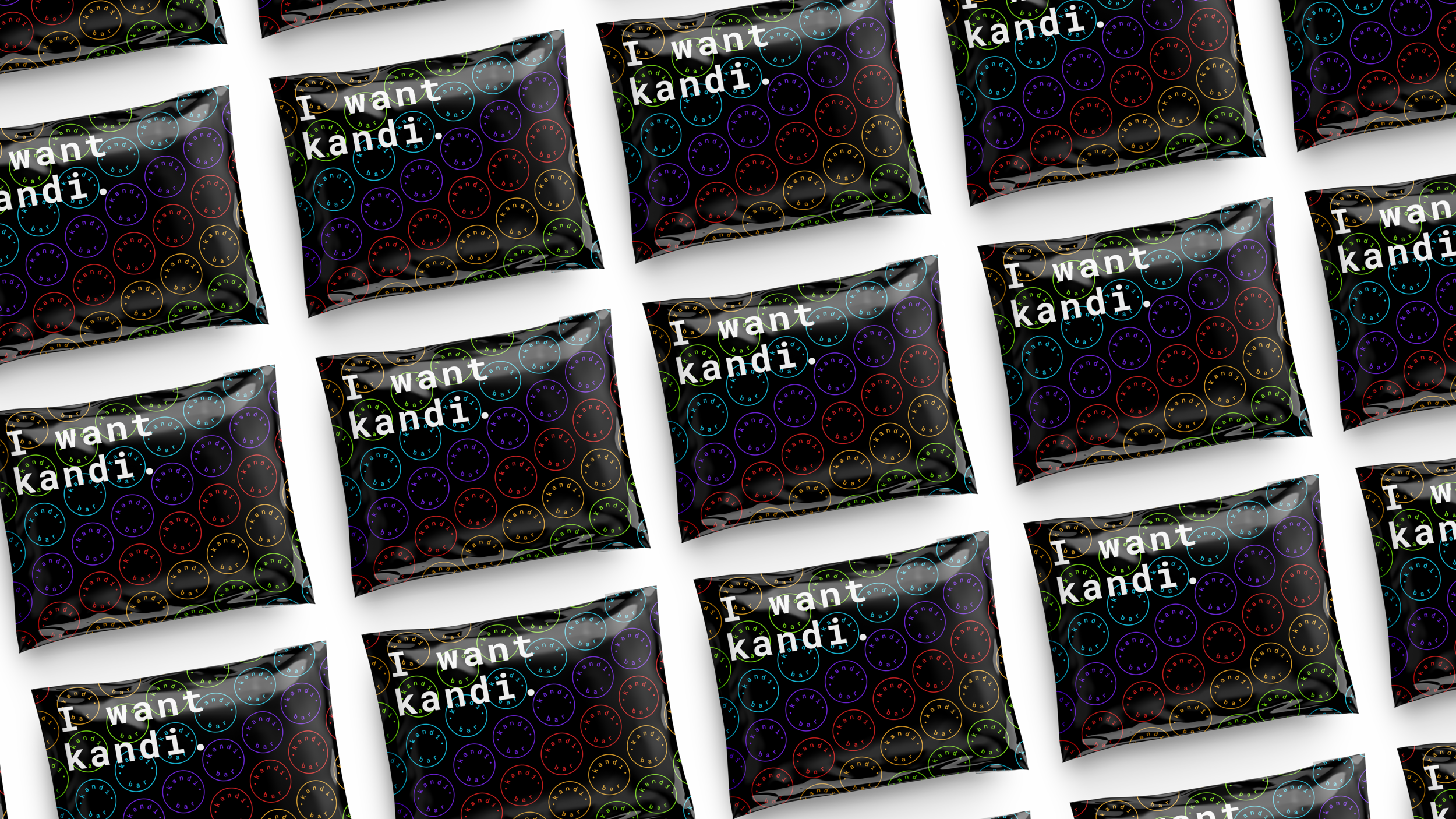 Packaging design for kandi.bar's bracelet packs