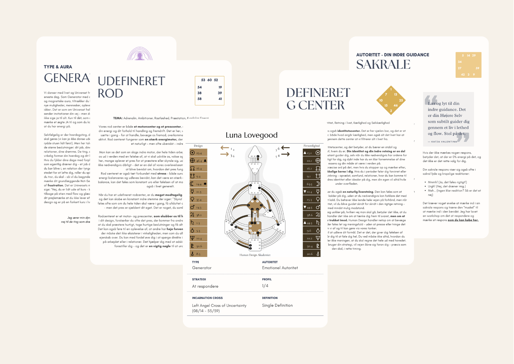 En personlig skriftlig reading af dit Human Design på dansk