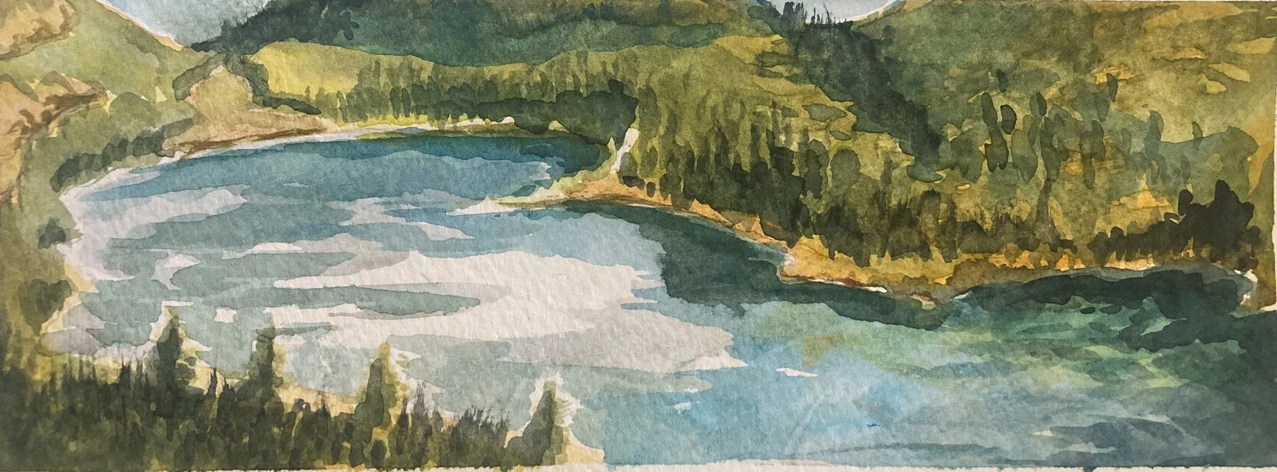 Lake of the Clouds - Plein air watercolor