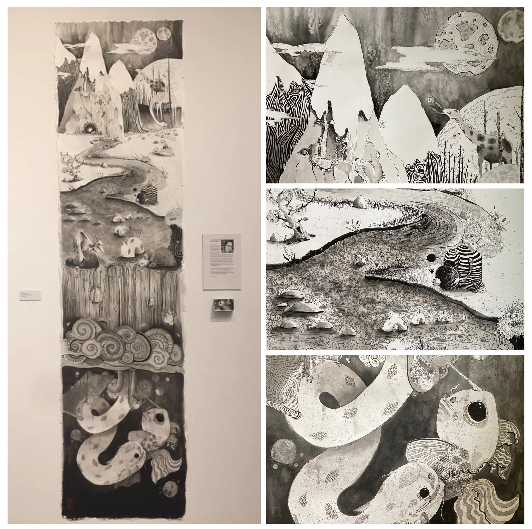 Through the eyes of an artist - Pen and ink and inkwash (8' x 2')