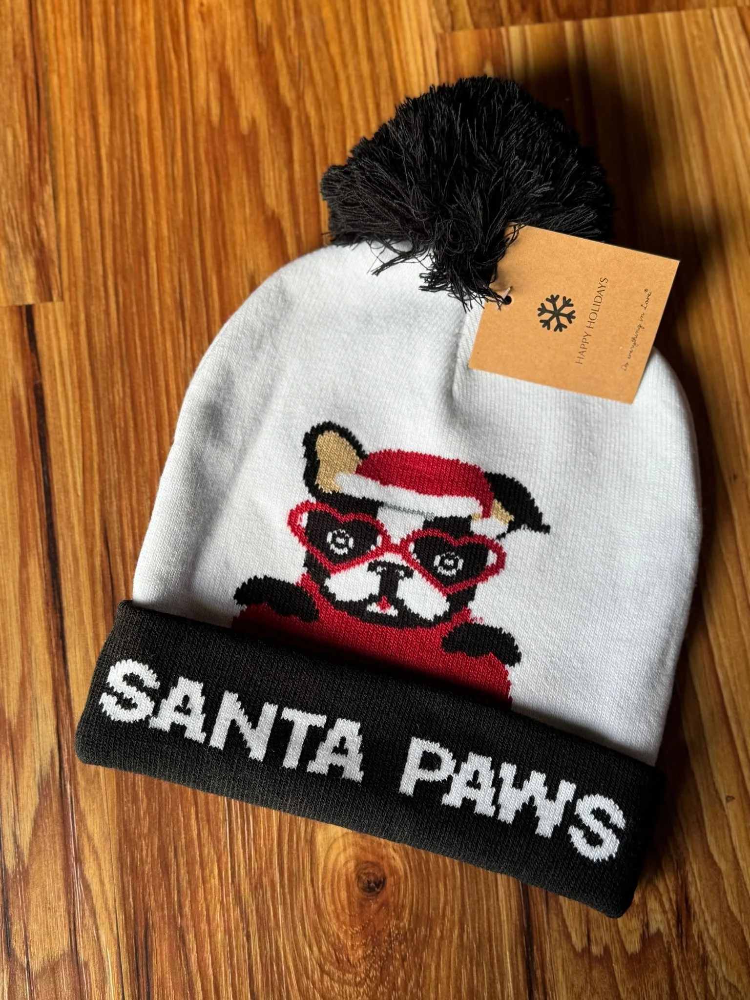 NEW ALERT 🐾  it's about to get COLD in MN so warm up with a Santa Paws beanie from Whiskey &amp; Dog Hair! @@justpeachyboutiqueandgift  is open this weekend! Stop by &amp; grab early Christmas gifts!