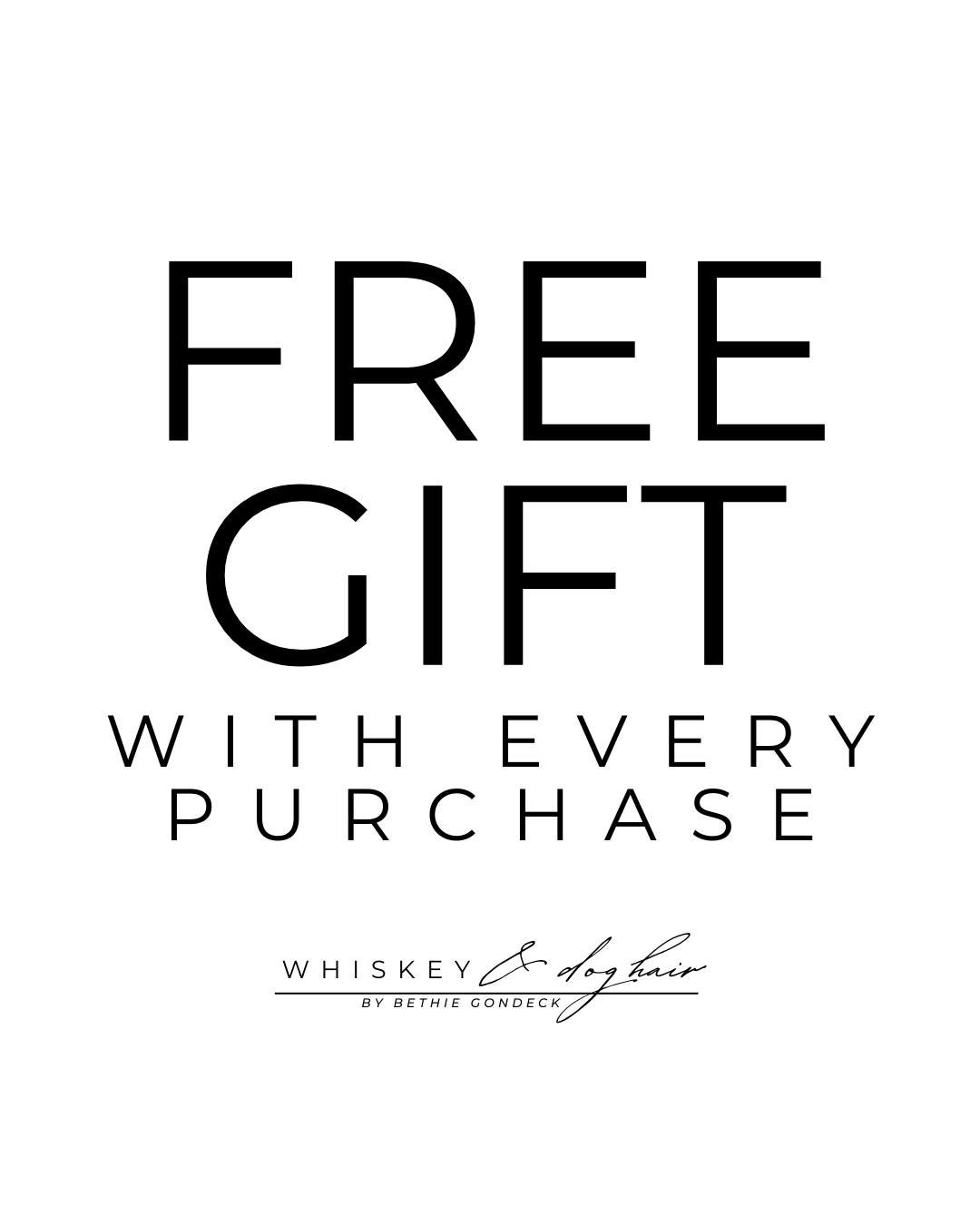 FREE GIFT with every Whiskey &amp; Dog Hair purchase this weekend! 🐆 available in-store or online!