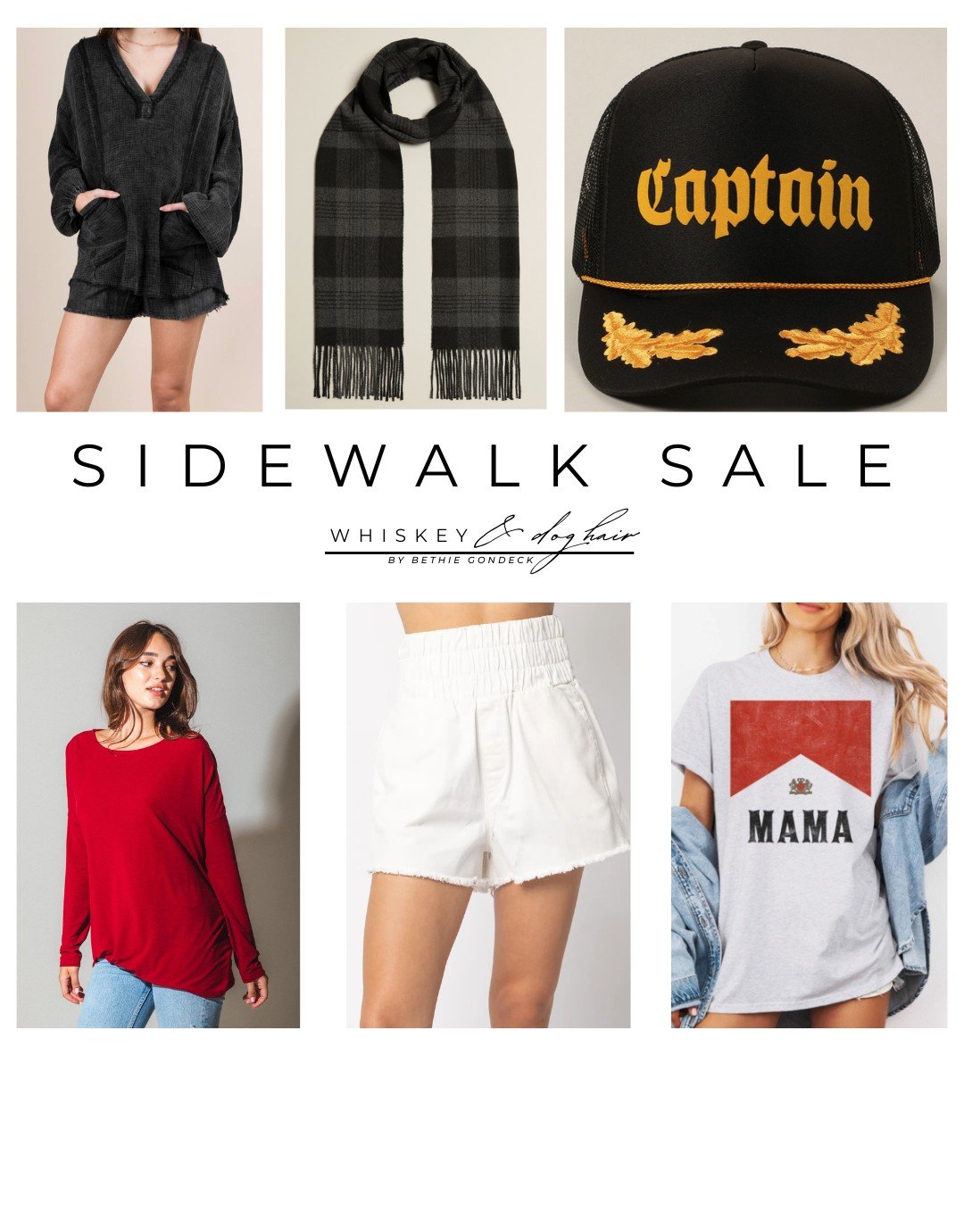 Tomorrow is expected to be BEAUTIFUL! Be sure to stop by @justpeachyboutiqueandgift for the Whiskey &amp; Dog Hair sidewalk sale &amp; score some GREAT DEALS! ✨ We are open from 10-5pm!