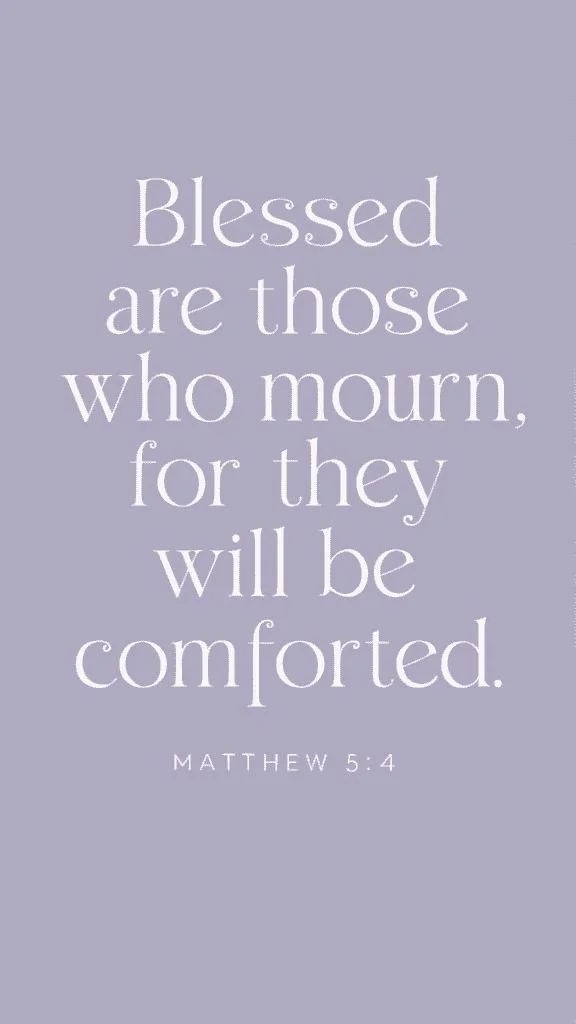 Matthew 5:4 Scripture offering comfort and hope for those experiencing grief and loss