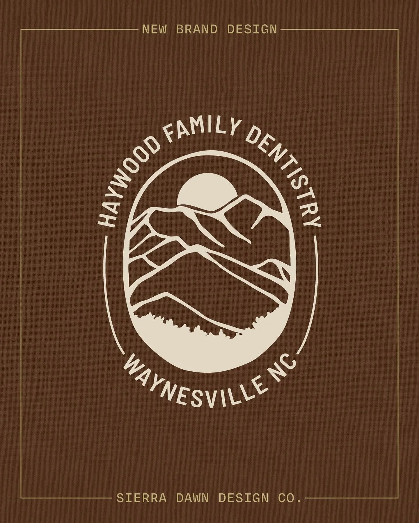 Recently wrapped up this brand for Haywood Family Dentistry 🦷 Madison went to college at UNCA where she spent many days on campus staring out at Mt Pisgah. It means a whole lot to her (and me) so I was more than happy to incorporate it into the logo