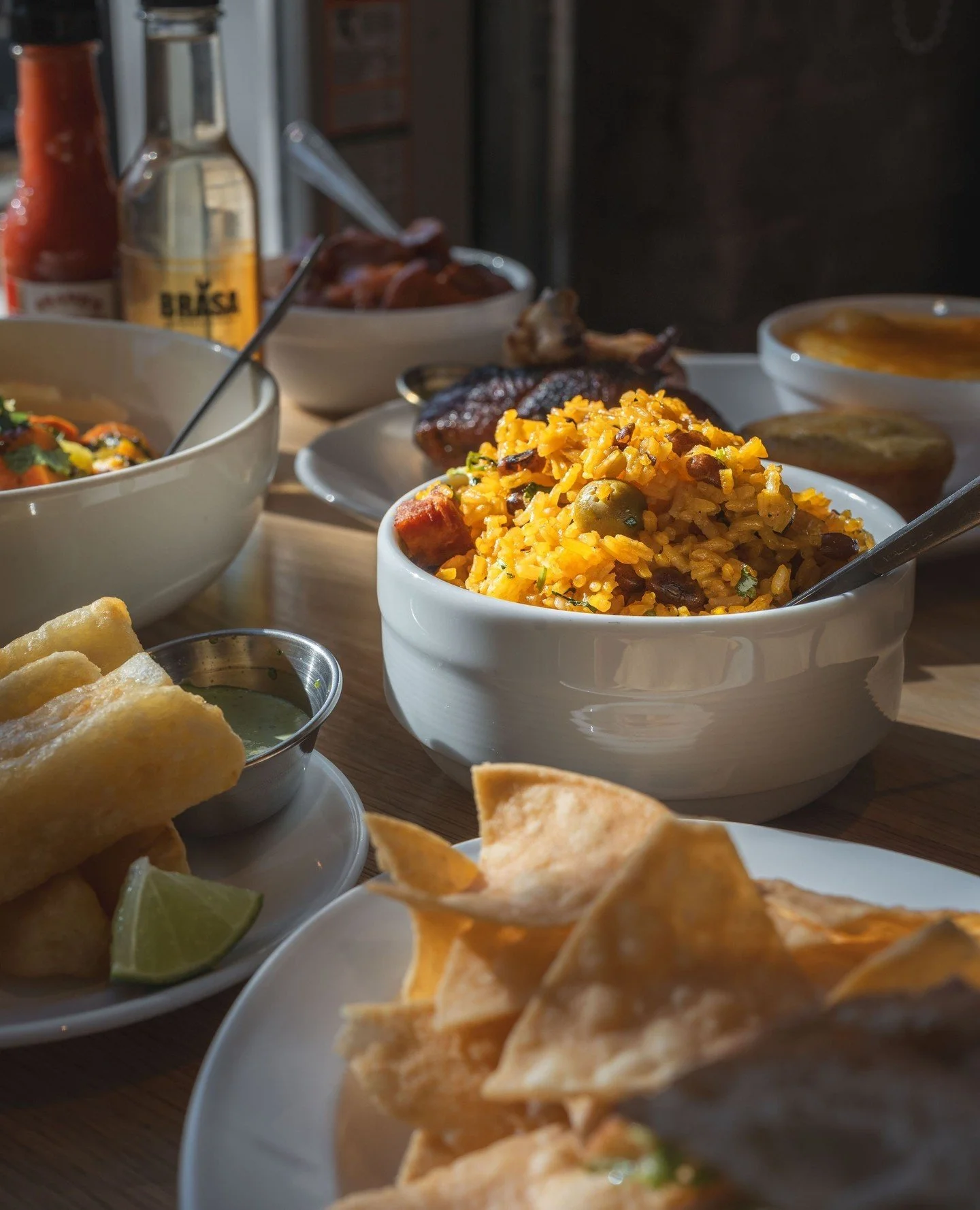 Good morning! Yes, we are OPEN today and all weekend (11 am - 9 pm, Fri and Sat, 11 am - 8 pm Sunday). Fuel up (or relax from) your #BlackFriday shopping adventures at Brasa today 😋