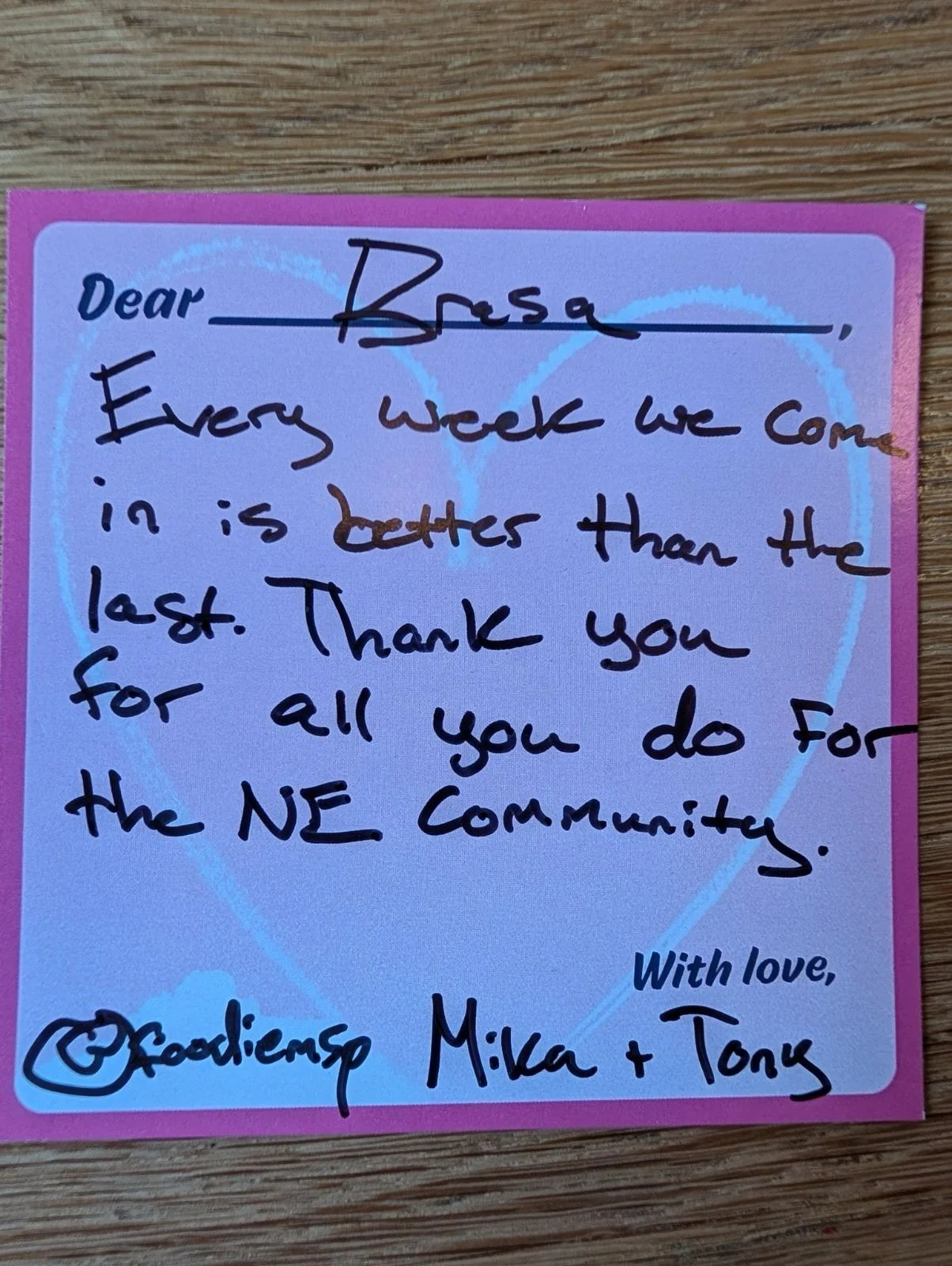 We dined out for life ❤️

These notes were left behind by guests throughout the day &mdash; small reflections of gratitude, remembrance, generosity, and care. Reading through them reminded us why this event matters so deeply.

Thank you to everyone w