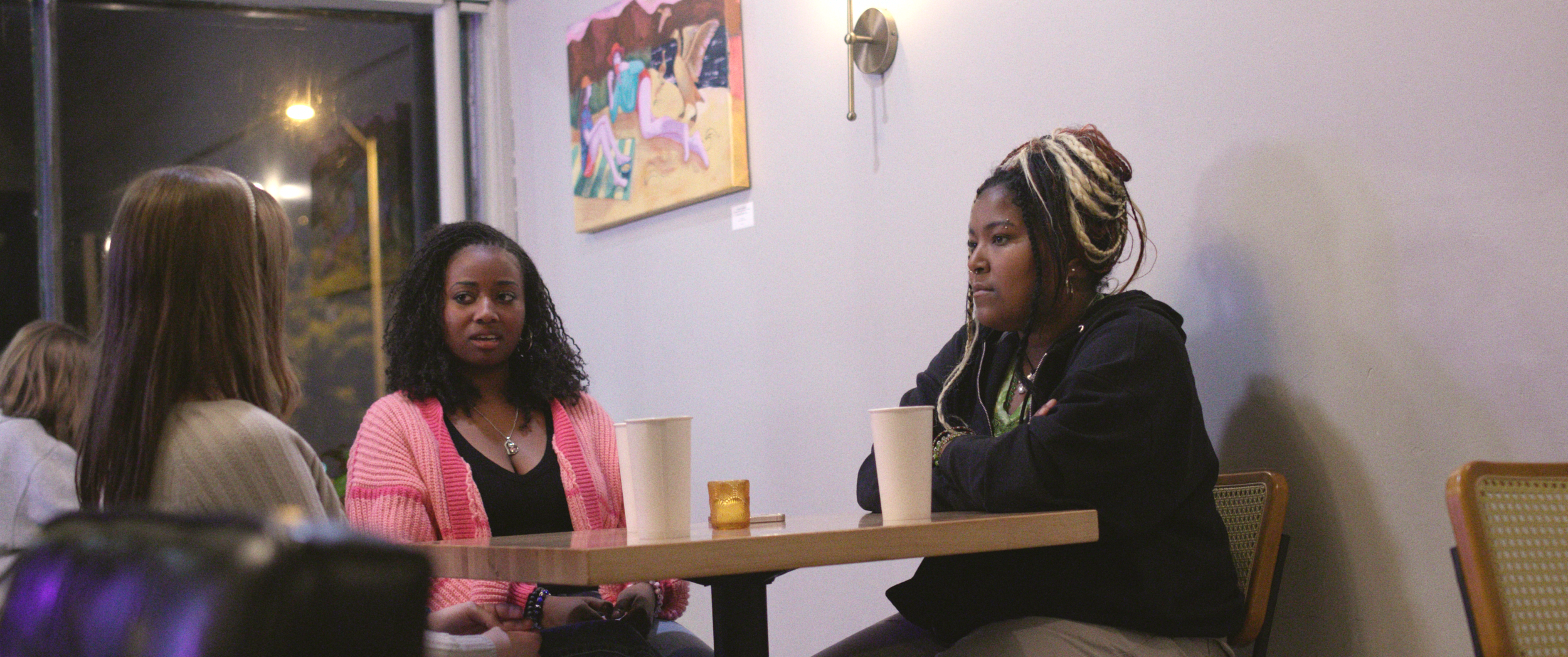 HEARD (2025) – Cinematography by Antoine Jackson Jr, Directed by Kareem Callaway. In Photo is Maya Simone as Sabrina, Nylah Walker as Alex, and Syd Jarczaszek as Olivia.