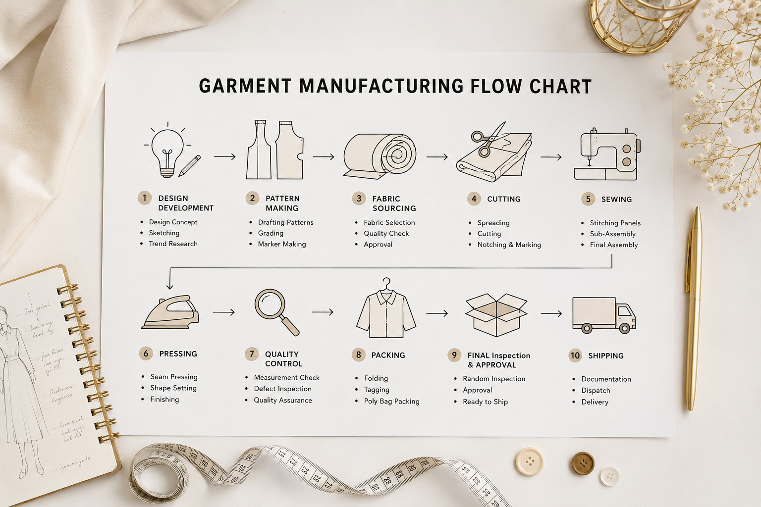 The Garment Manufacturing Flow Chart