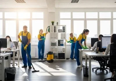Professional Cleaning Team in Action