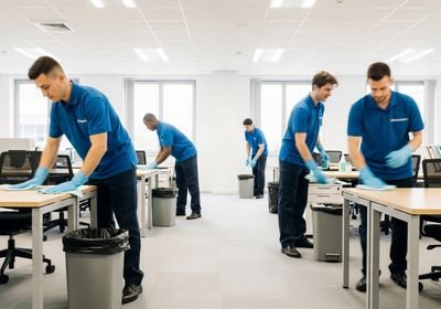 Office Cleaning Crew at Work