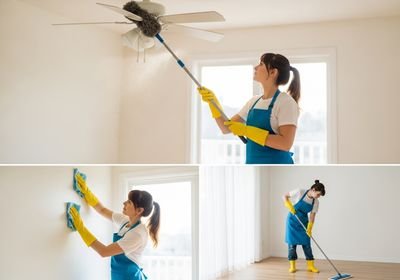 Woman Cleaning House