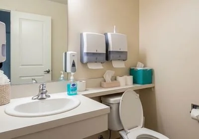 Clean and Well-Stocked Restroom
