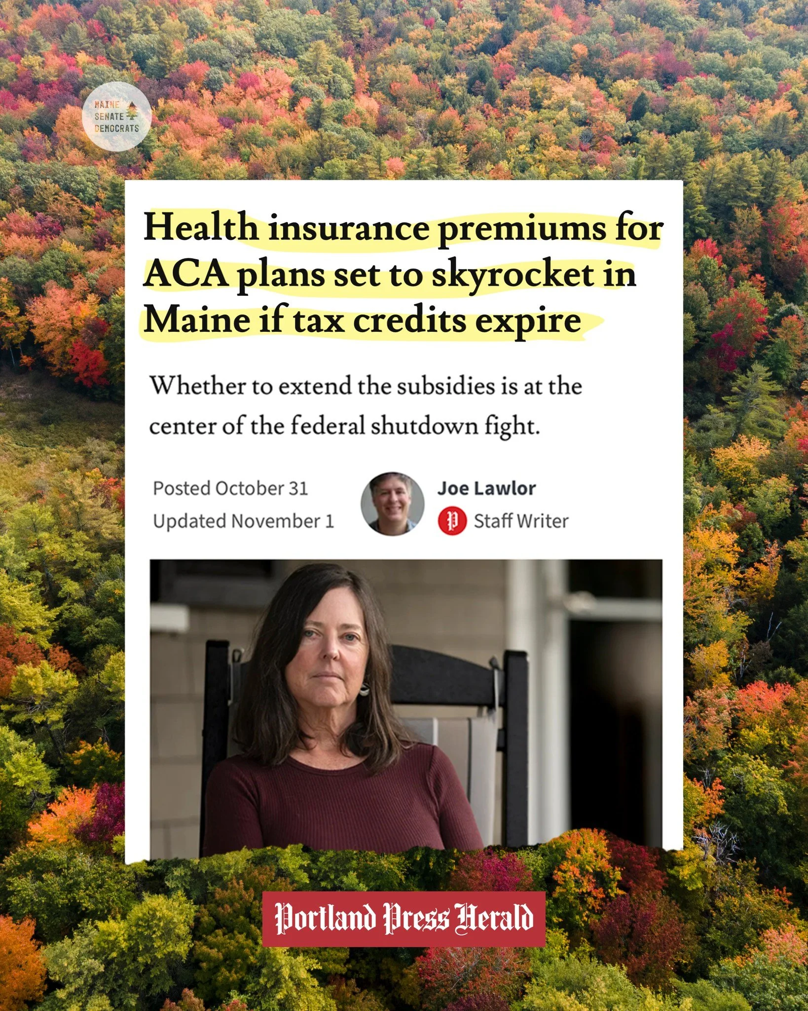 While the Trump administration continues to withhold full SNAP funding for food assistance, Mainers like Samantha Merrill of North Berwick are getting letters in the mail right now saying they'll have to pay nearly $10,000 more a year for their healt