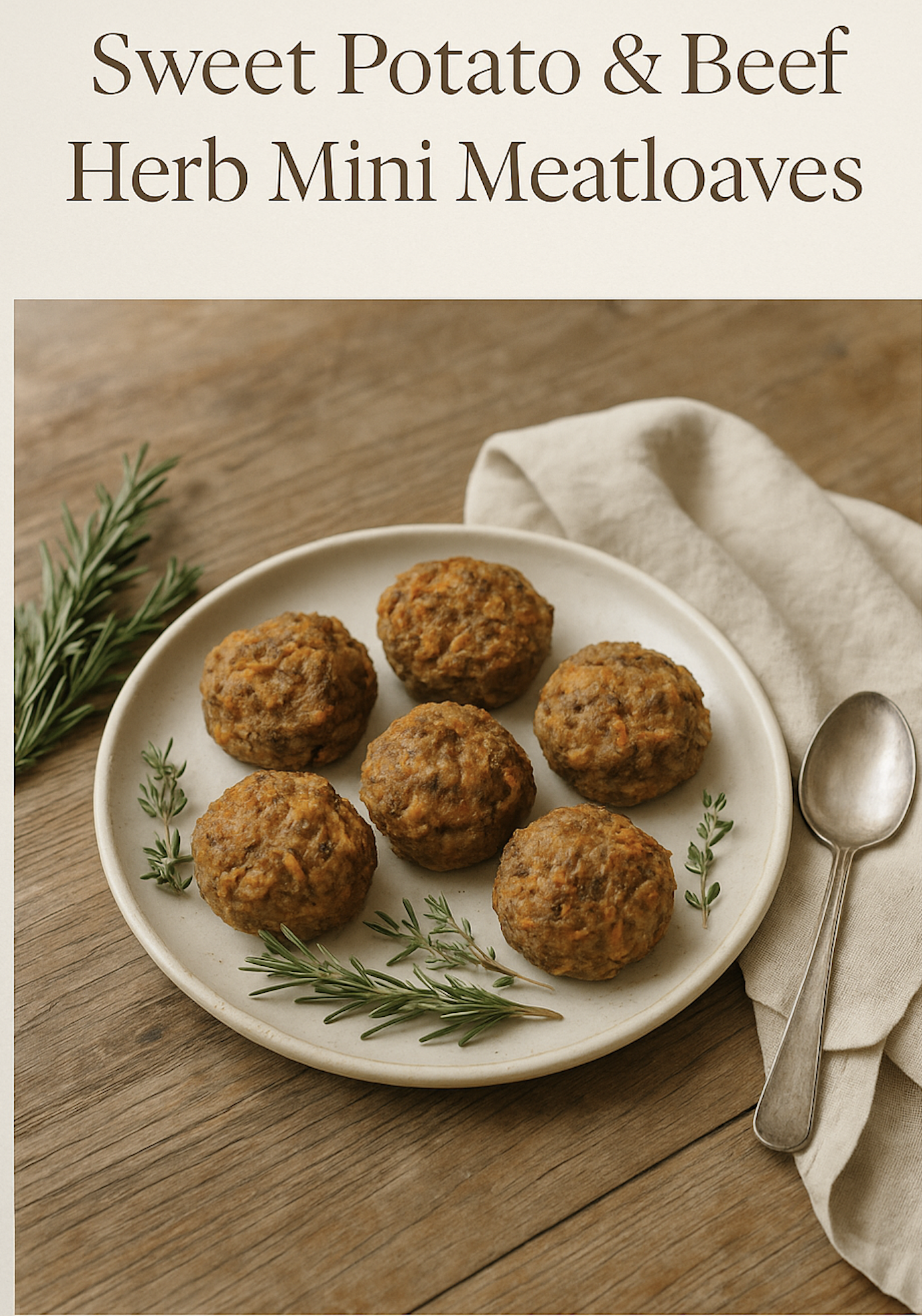 Sweet Potato & Beef Herb Mini Meatloaves