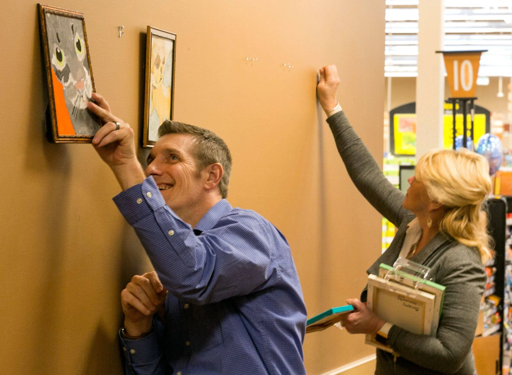 Seniors help paint portraits of shelter animals
The works are hung in various locations and are available for sale to benefit the aspiring pets.