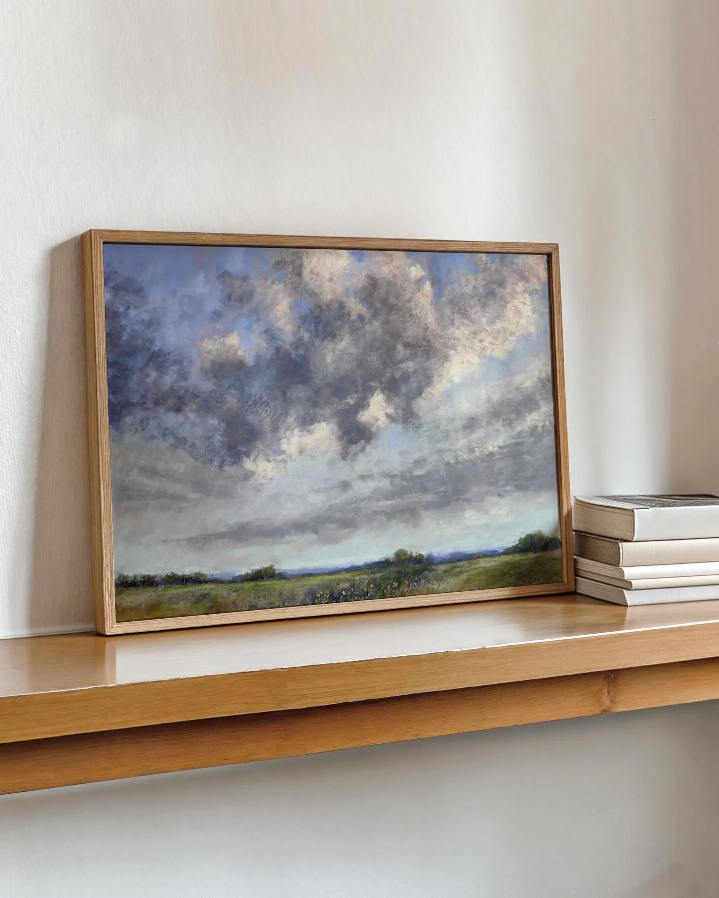 Moody skies forever 🫶🏼

#softpastelart #landscapepainter #artforyourhome #texasartists #skypainting