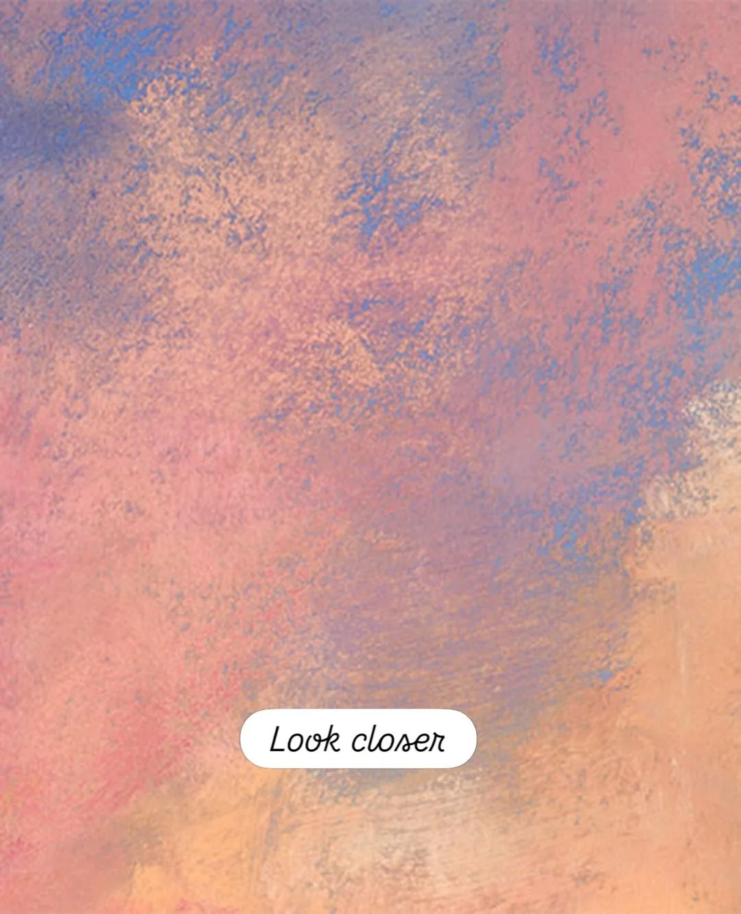 Most people see the finished landscape.

Very few get to see the texture up close.

One of the things I love most about soft pastel is that the color you see is almost entirely pure pigment resting on the surface of the paper. Up close, every layer, 
