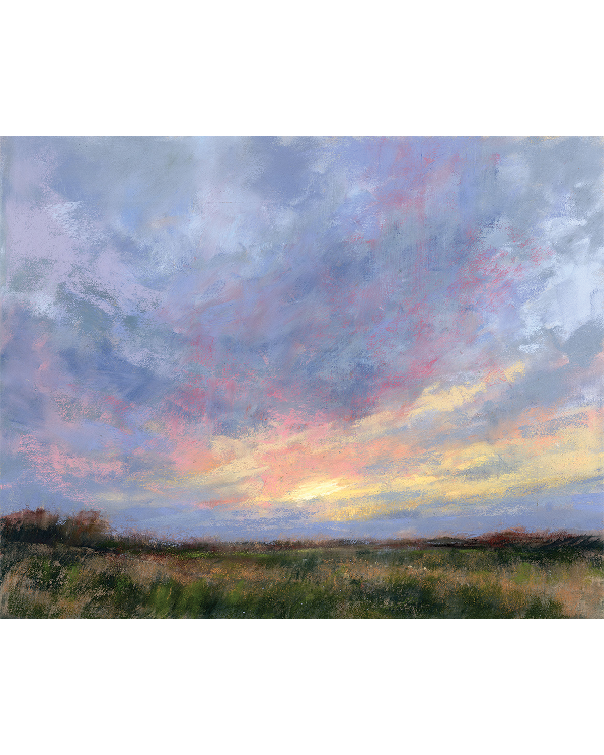 10.16.26— Original Pastel Sunset Landscape Painting, 8×10