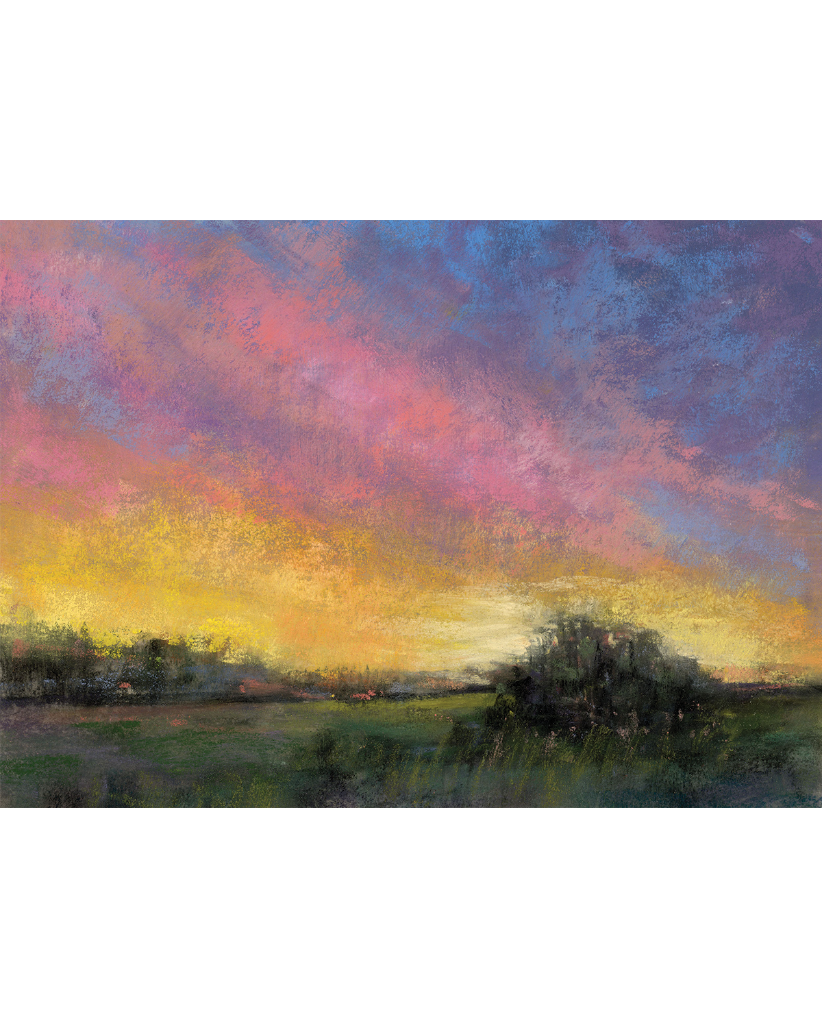 9.14.26— Original Pastel Sunset Landscape Painting, 5x7