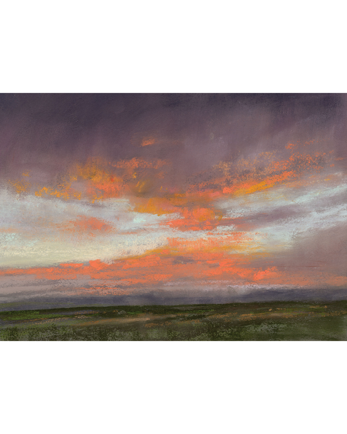 10.7.26— Original Pastel Sunset Landscape Painting, 5"×7"