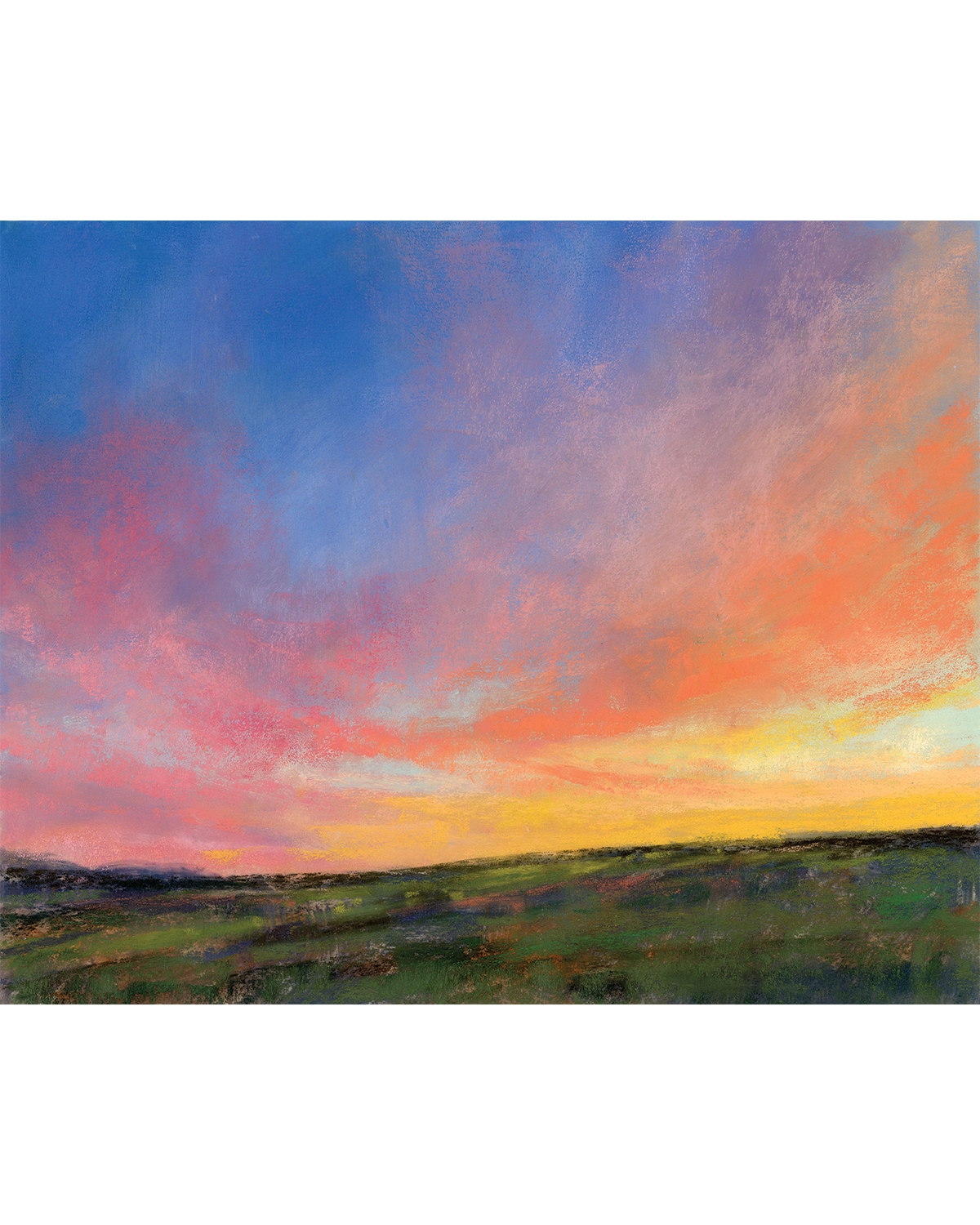 9.23.26— Original Pastel Sunset Landscape Painting, 8×10