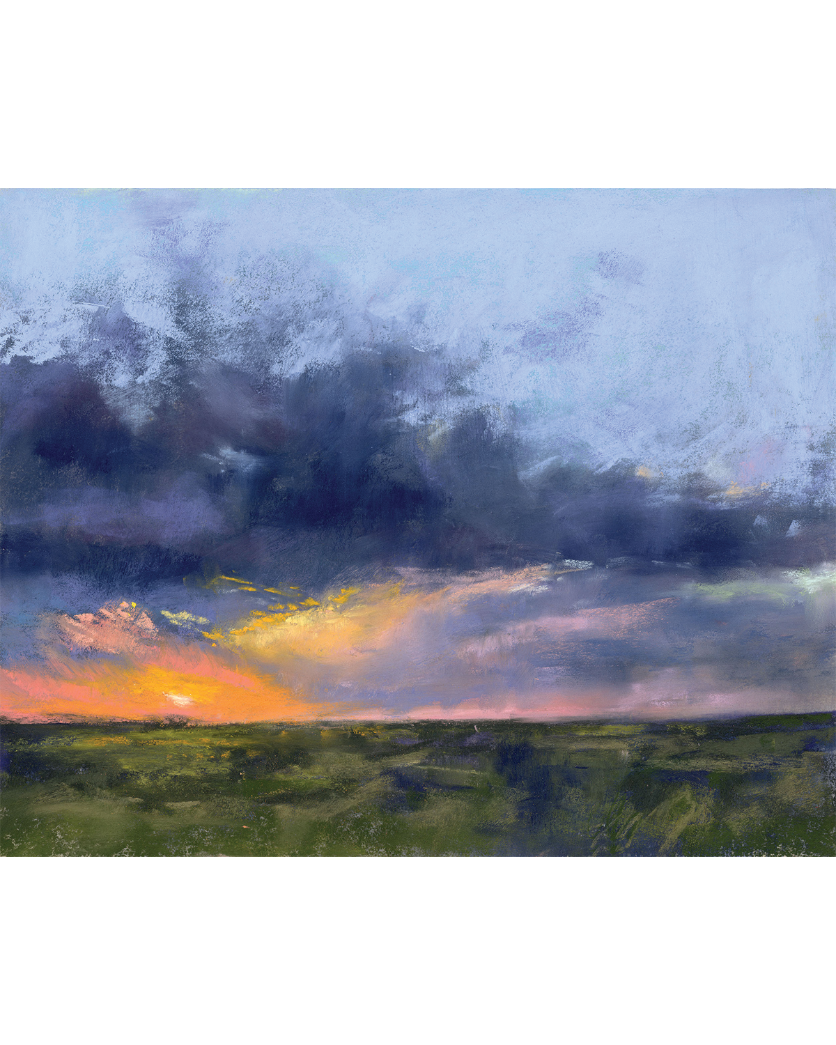 9.18.26— Original Pastel Sunset Landscape Painting, 8×10