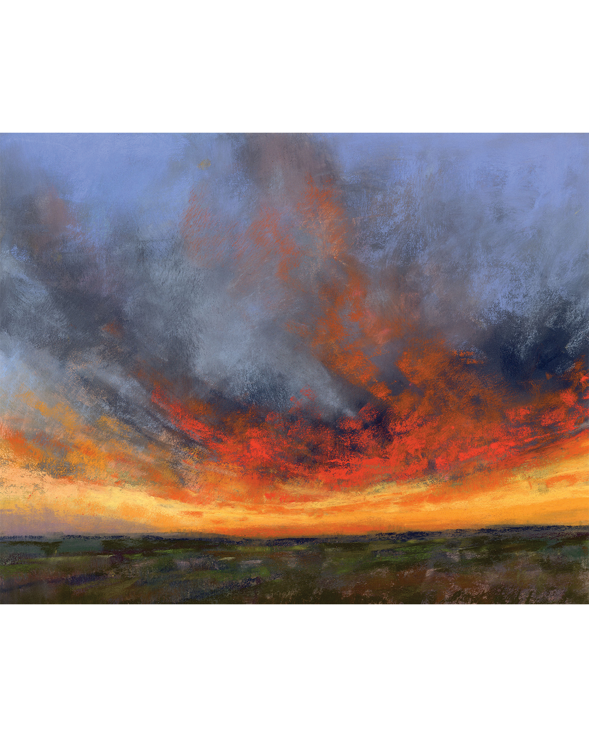 10.8.26— Original Pastel Sunset Landscape Painting, 8×10