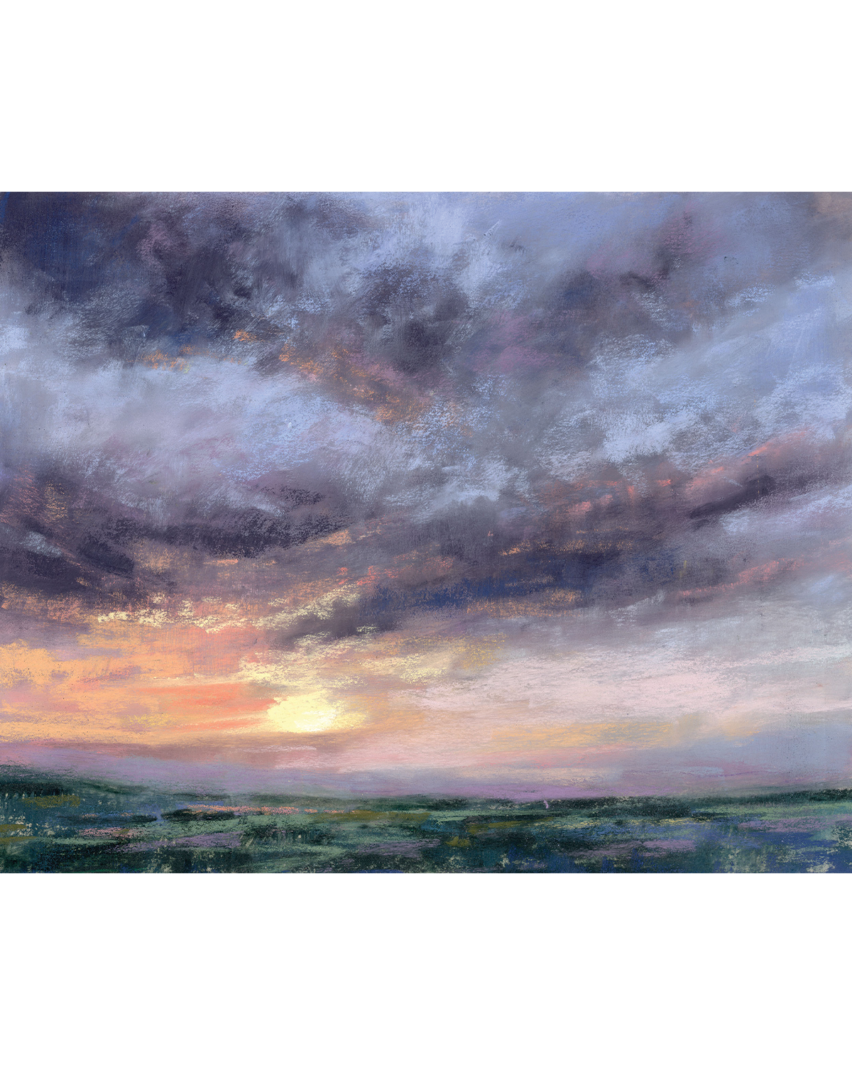 10.14.26— Original Pastel Sunset Landscape Painting, 8×10