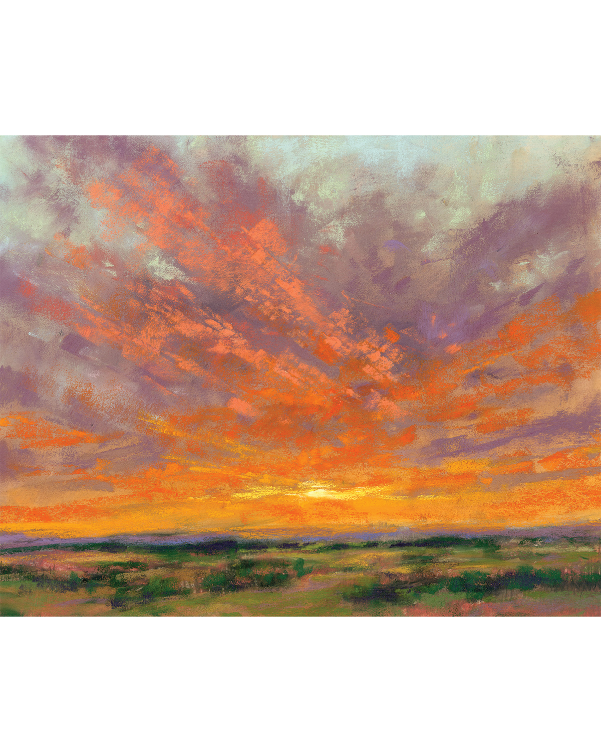 10.15.26— Original Pastel Sunset Landscape Painting, 8×10