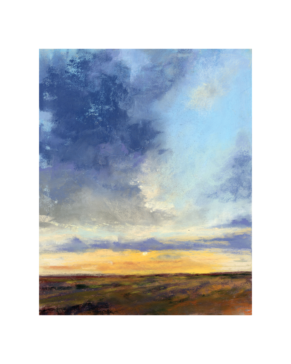 9.8.26— Original Pastel Sunset Landscape Painting, 8×10