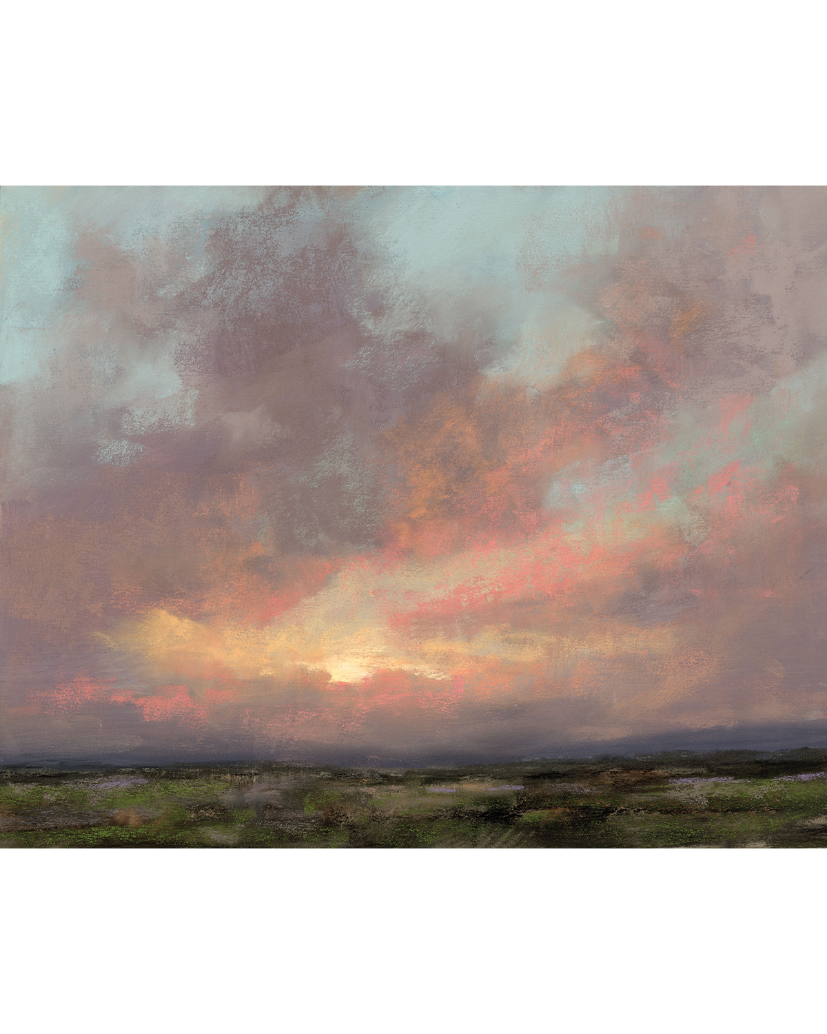 10.1.26— Original Pastel Sunset Landscape Painting, 8×10